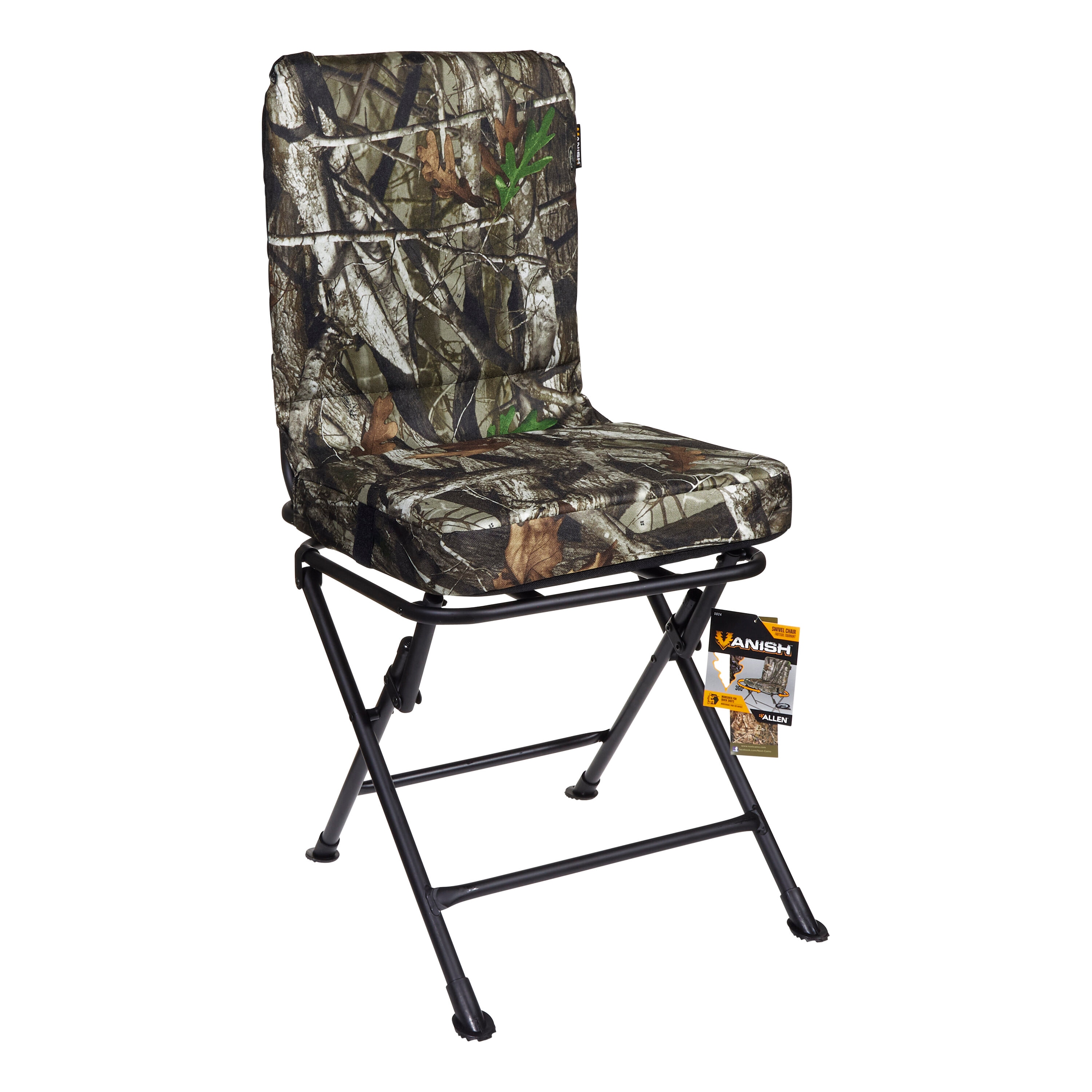 VANISH Swivel Hunting Stool with Folding Back and Legs, Silent Operation,  Full Seat and Back Pad in the Hunting Equipment & Apparel department at