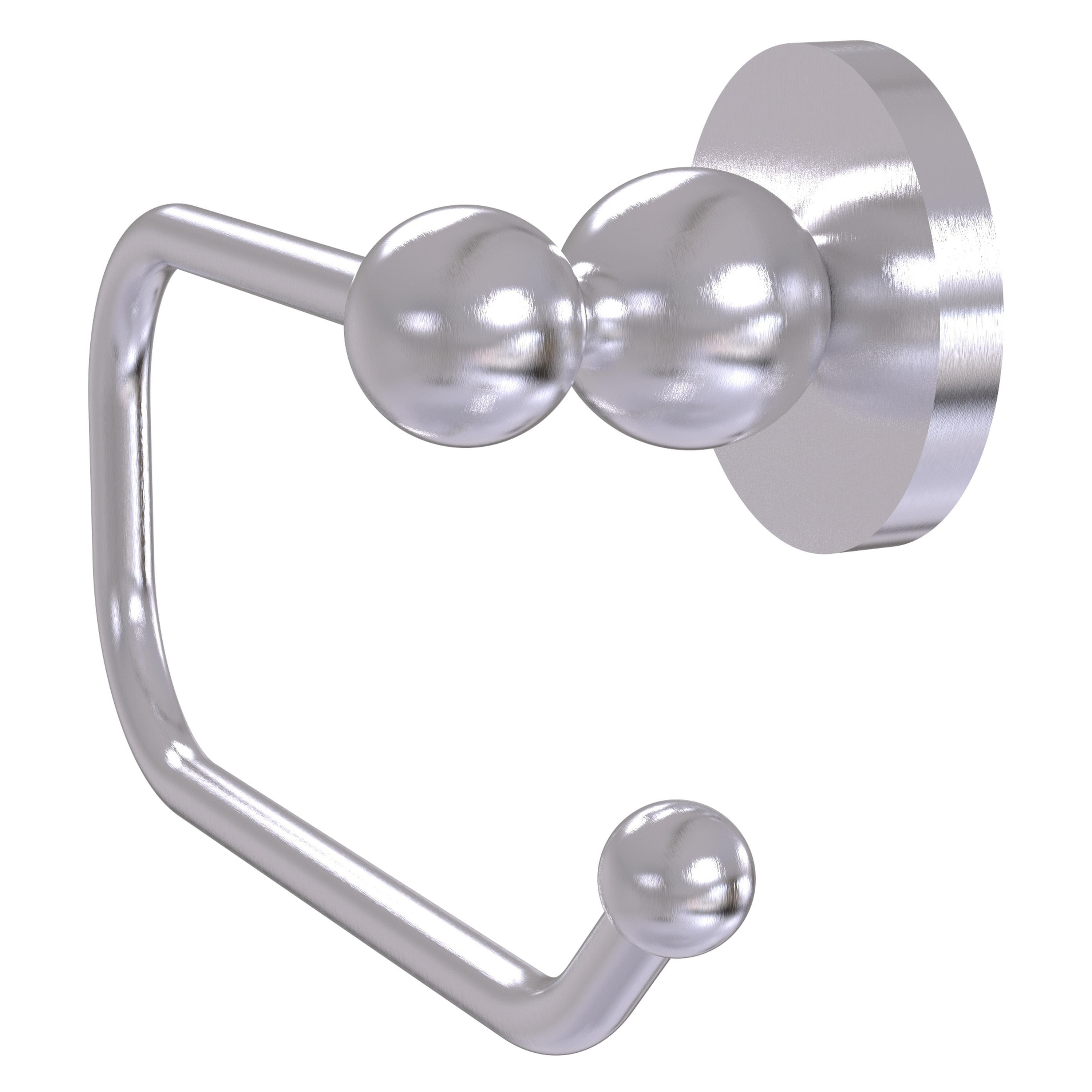 Allied Brass BL-24E-SCH Bolero Satin Chrome Wall mount Single post Toilet Paper Holder 1 -Rolls