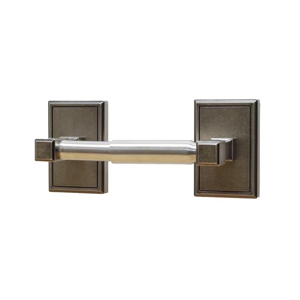 Residential Essentials 2508AP Hamilton Aged pewter Wall mount Single post Toilet Paper Holder 1 -Rolls with Storage