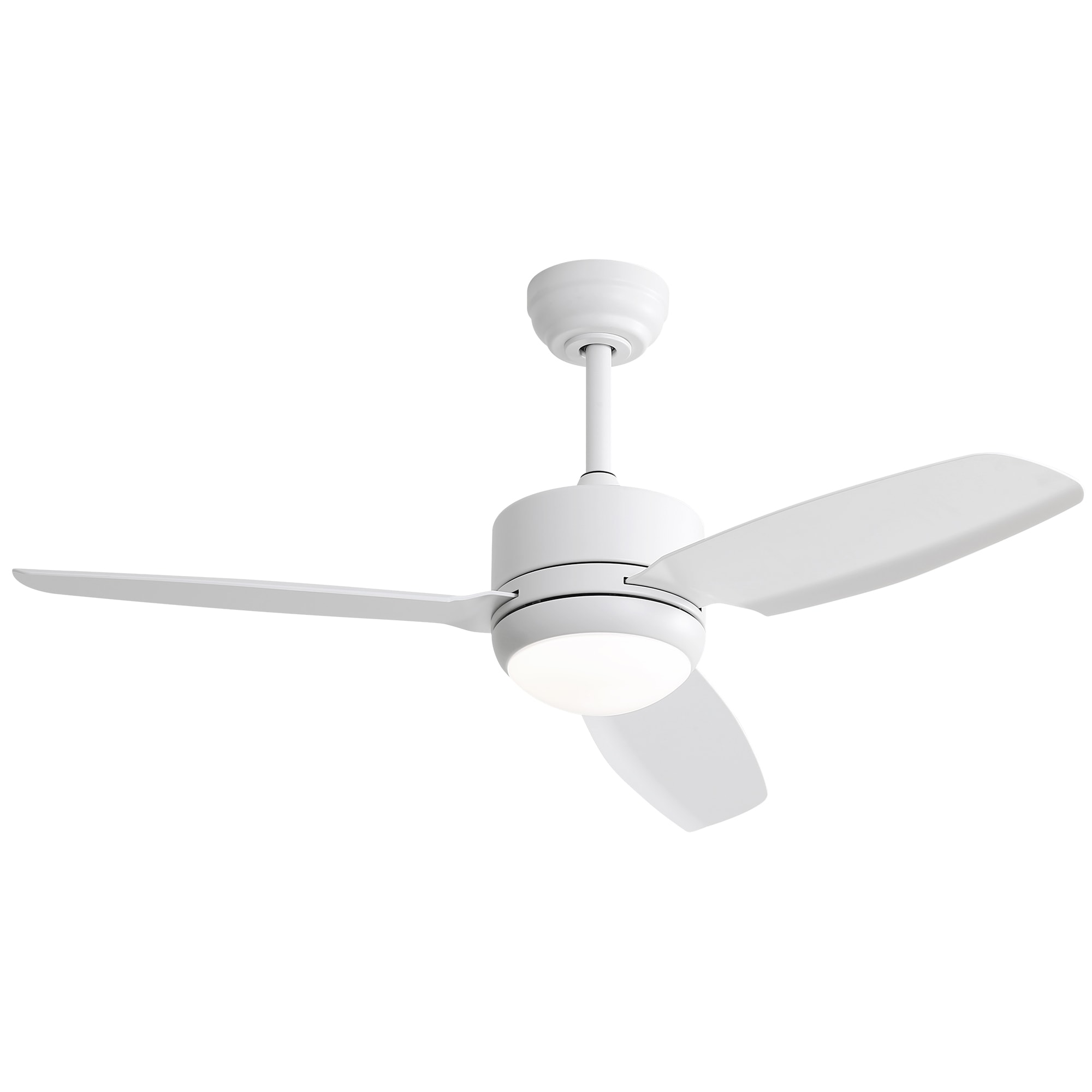 Bybafun YD1300070 46-in Color-Changing Integrated LED Outdoor White with ABS Blades Ceiling Fan With Light and Remote ( 3 -Blade )