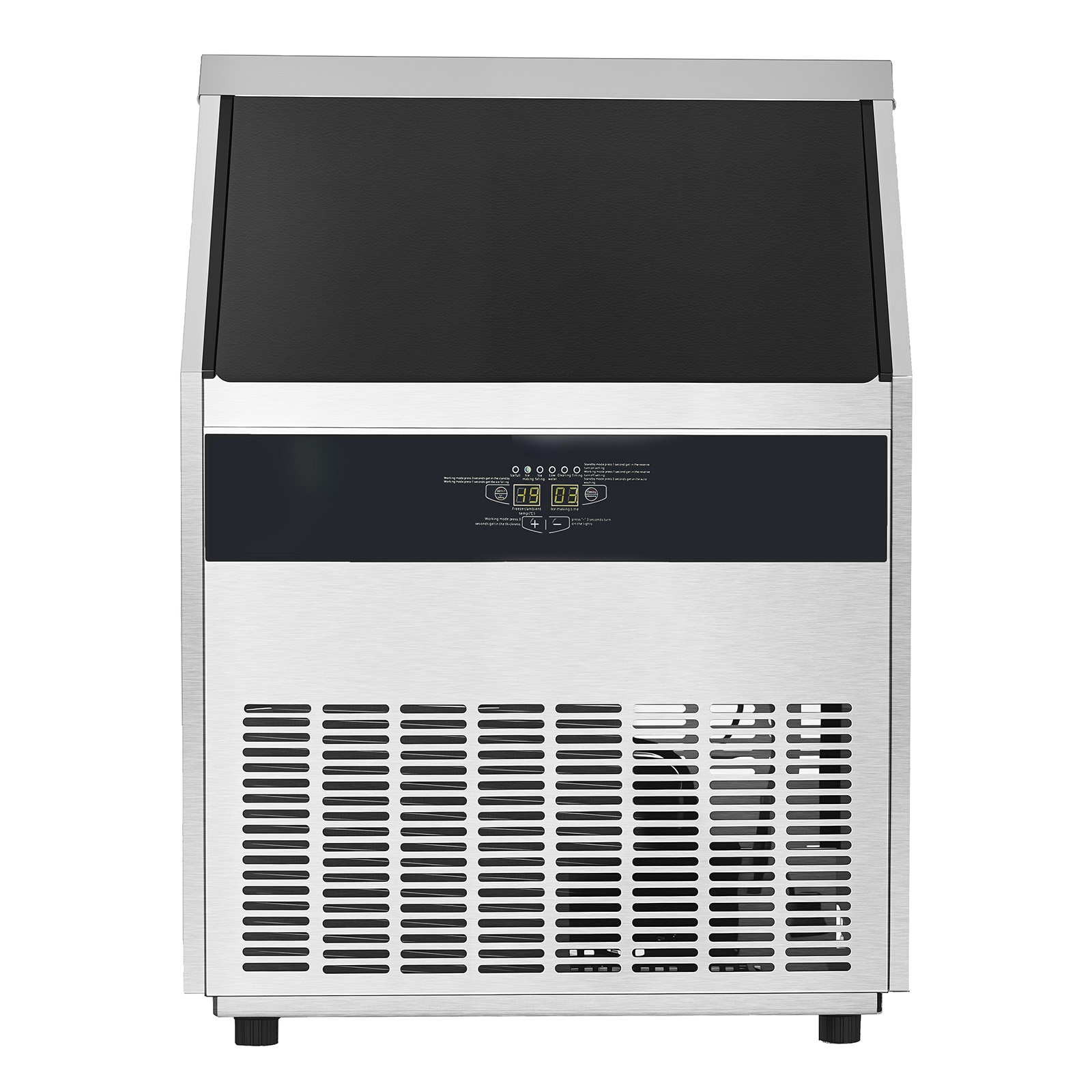 VEVOR SCSYYTSFBZBJ07265V1 440lbs/24H Commercial Ice Maker 160 Ice Cubes in 15 Minutes Freestanding Ice Maker Machine with 88lbs Large Storage Capacity for Bar Office Restaurant with LED Digital Display and Self-Cleaning