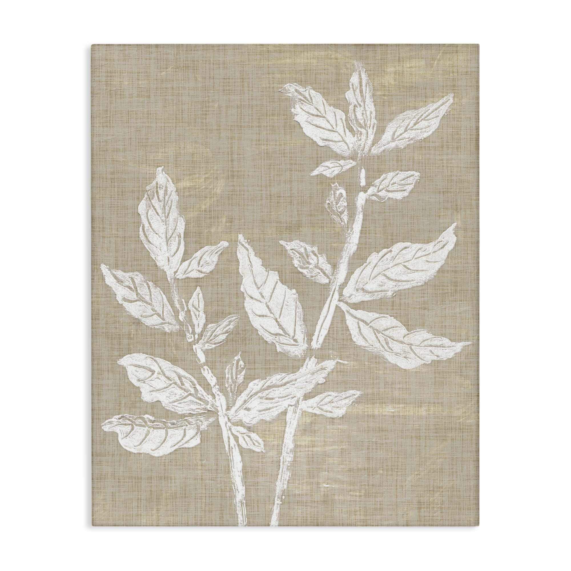 Stupell Industries BS-376-CN-16X20 Boho Leaves on Natural Pattern Canvas Wall Art By Melissa Wang 16 x 20
