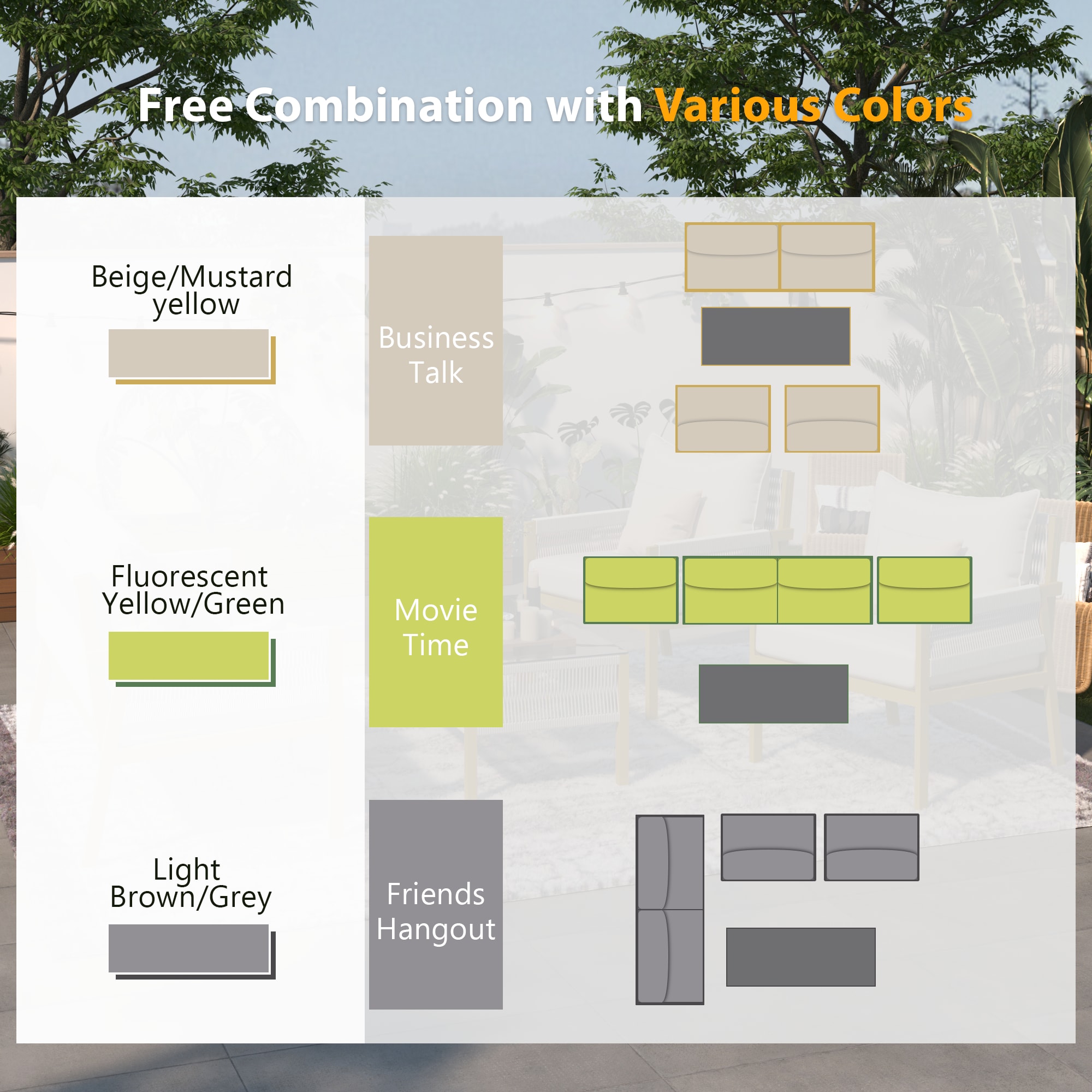 Fun Orange FUN25CP06 Patio-Conversation-Sets - View #9