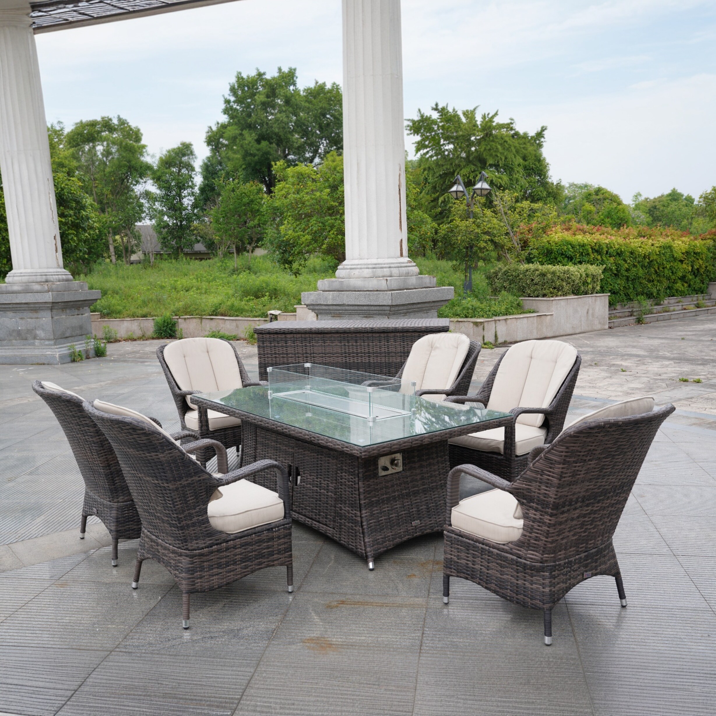 Direct Wicker DWG-06R009&3256B-BR Patio-Dining-Sets - View #3