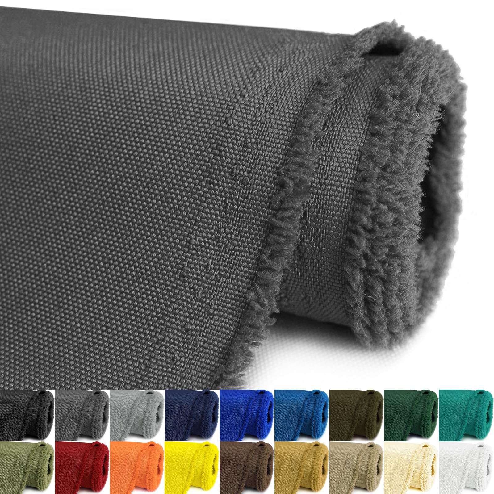 Phyfalip  Waterproof Canvas Fabric 58 Inch 600D Polyester Upholstery Material for Outdoor Chair Patio Cushion Bag Sewing Projects Grey 1 Piece