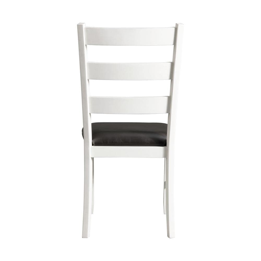 Tuttle Brown and White Drop Leaf Dining Set with Ladder Back Chairs
