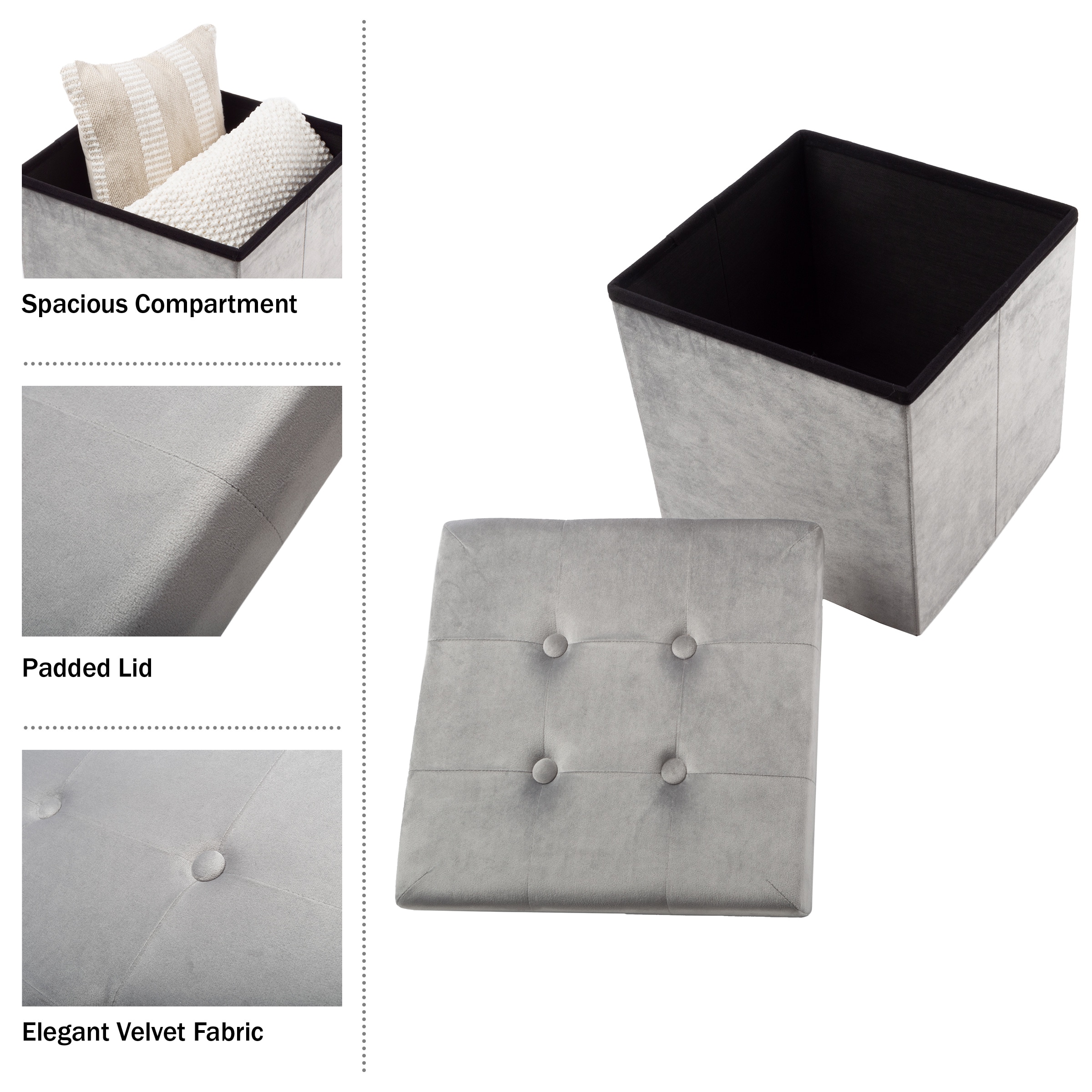 Lavish Home 80-FOTT-20 Indoor-Ottomans - View #4