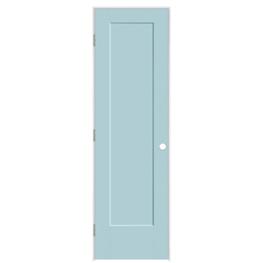 Masonite 895873 24-in x 80-in Sea Mist Solid core 1-panel square Right hand Smooth Prefinished Molded composite Flat Jamb Single Prehung Interior Door