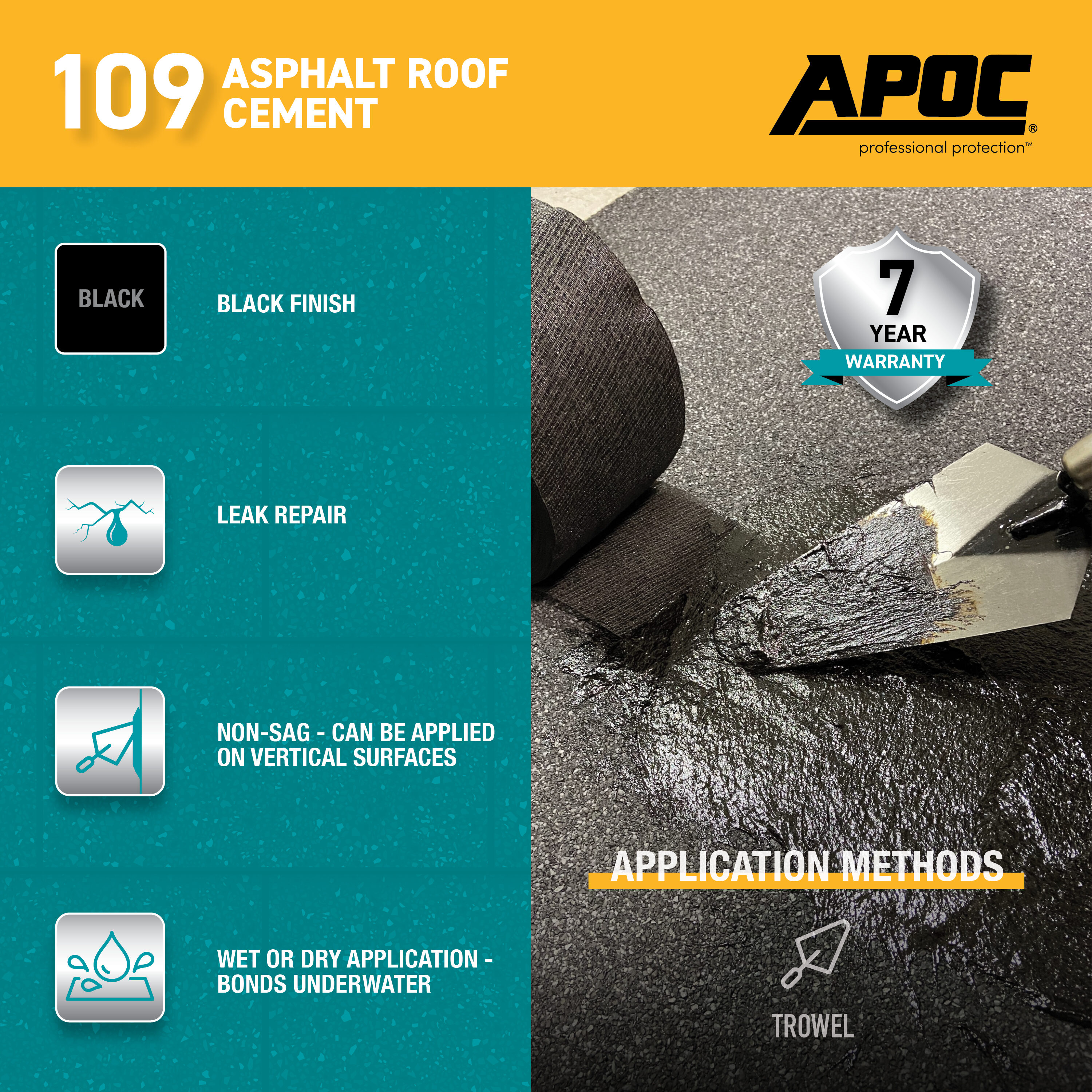 APOC 109 0.9-Gallon Fibered Waterproof Cement Roof Sealant In The Roof ...