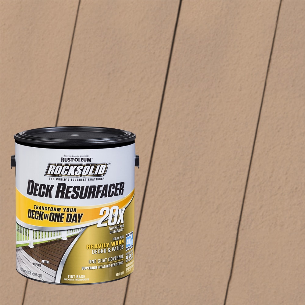Rust-Oleum 319374T RockSolid 20X Deck Resurfacer Pre-Tinted Clay Solid Exterior Wood Stain and Sealer in One ( 1-gallon )