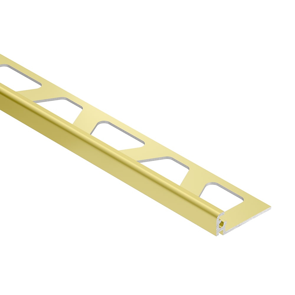 Schluter Systems Jolly 0313 In W X 985 In L Satin Brass Anodized Aluminum L Angle Tile Edge 9332