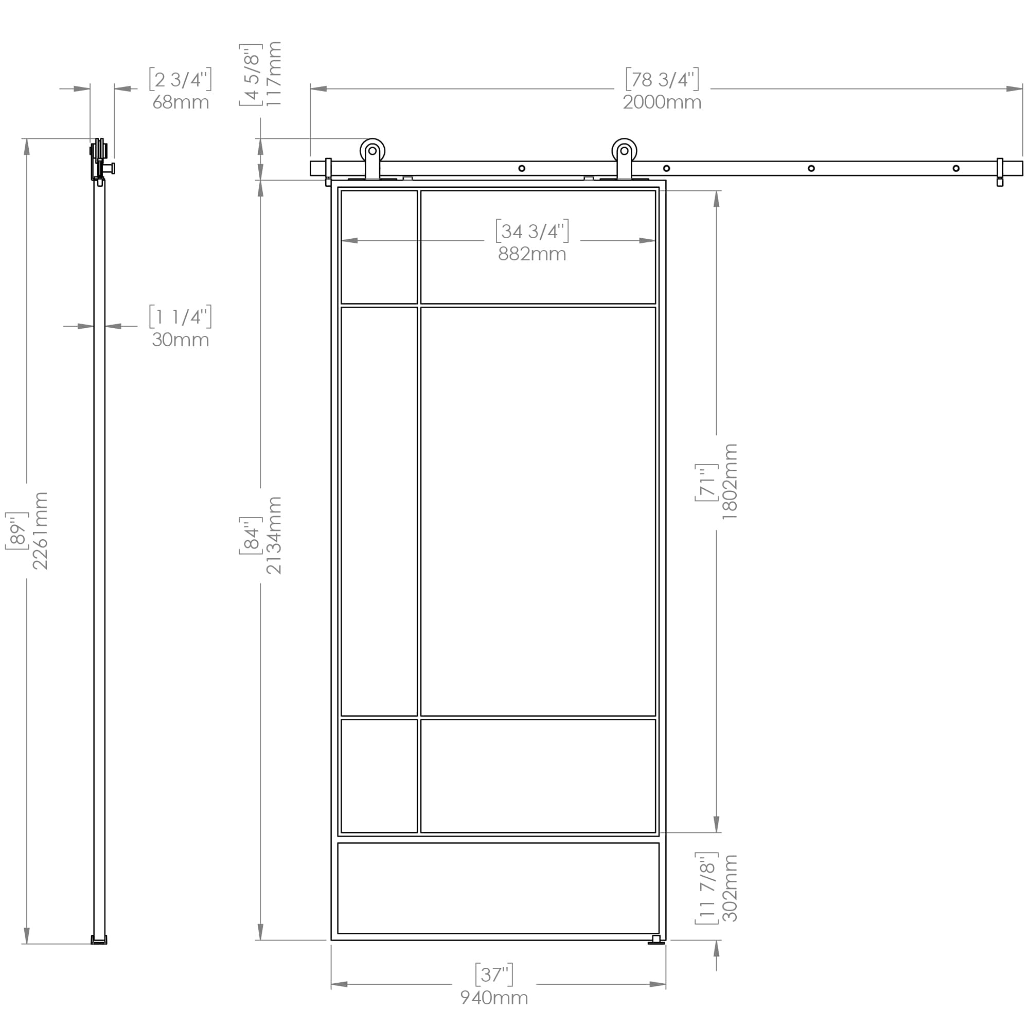 RELIABILT KMCTBTF-37BL Barn-Doors - View #5