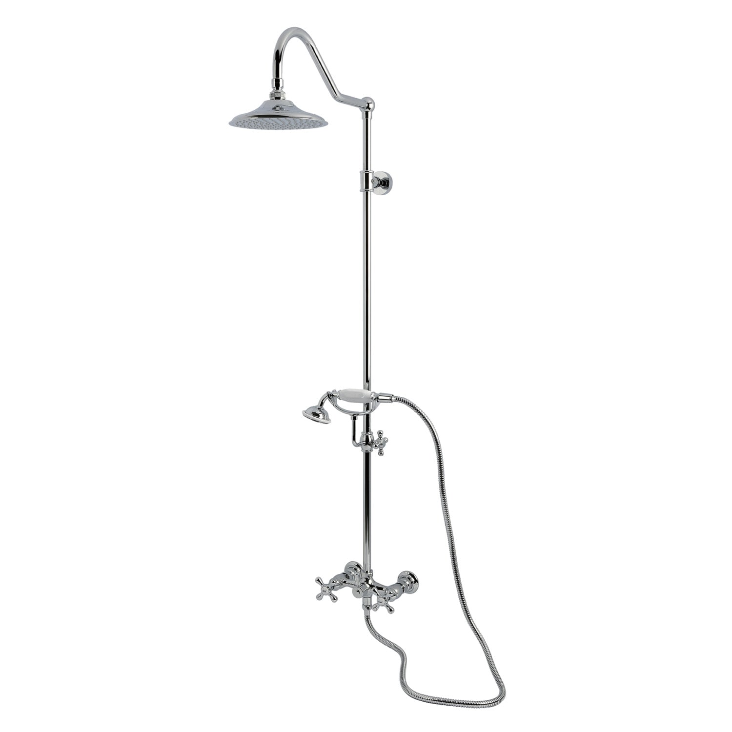 Kingston Brass - Essex Polished Nickel 3-handle Single function 7.75-in Round Shower Faucet ( Val...