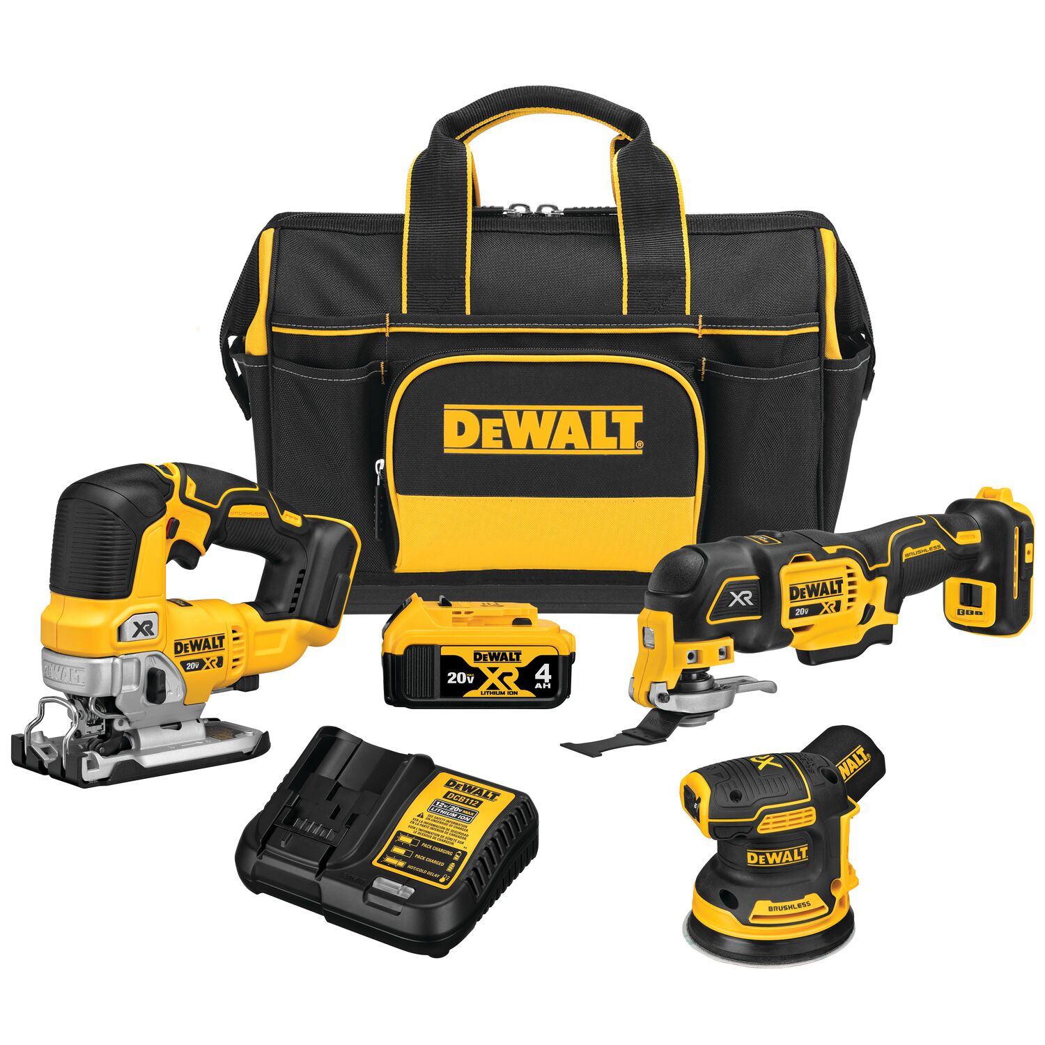 DEWALT XR 3-Tool 20-Volt Max Brushless Power Tool Combo Kit with Case (1-Battery and in the Power Tool Combo Kits department at Lowes.com
