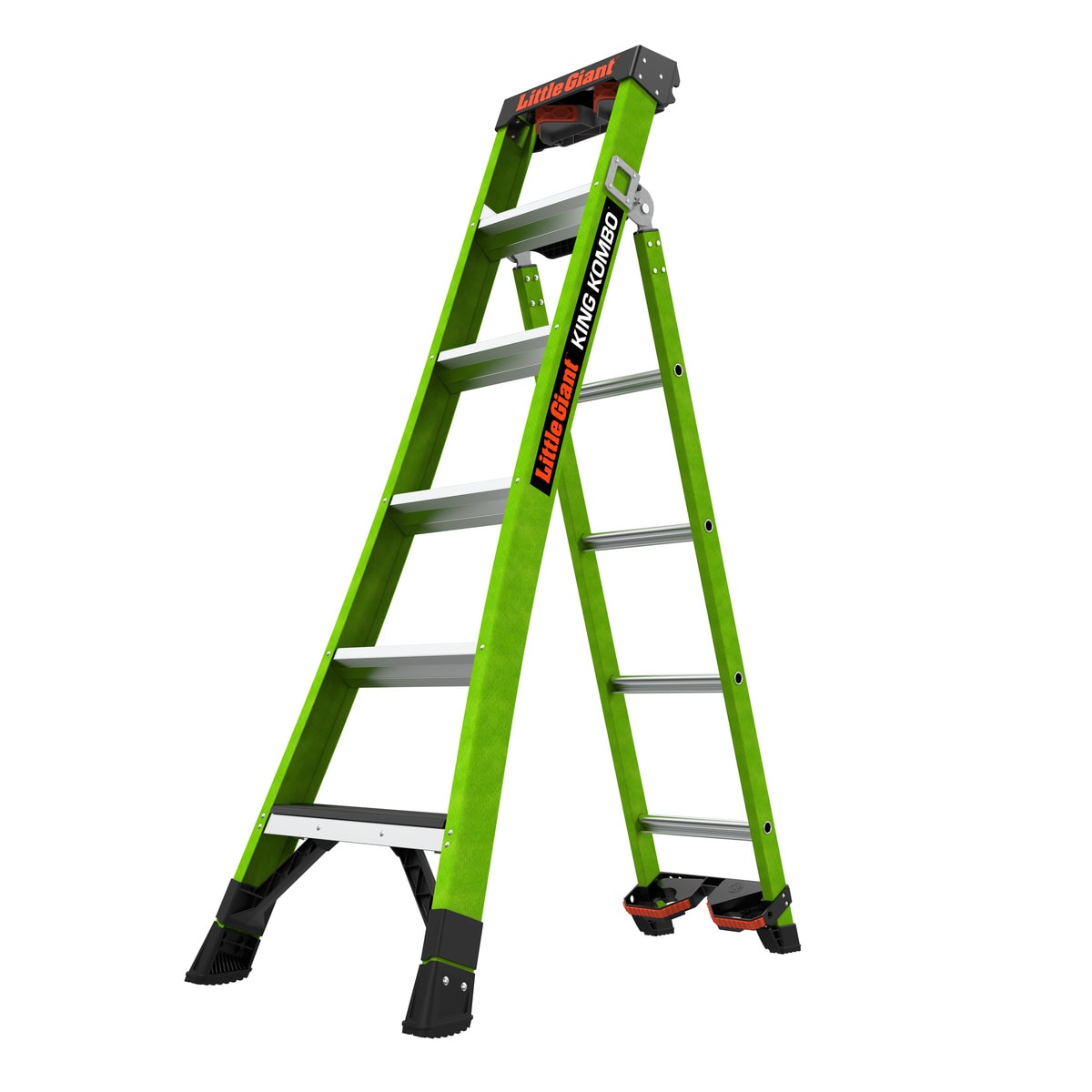 Little Giant Ladders King Kombo 2.0 Industrial 3-in-1 Fiberglass 13.1-ft Reach Type 1AA - 375 lbs. Load Capacity Multi-Position Ladder #13906-071