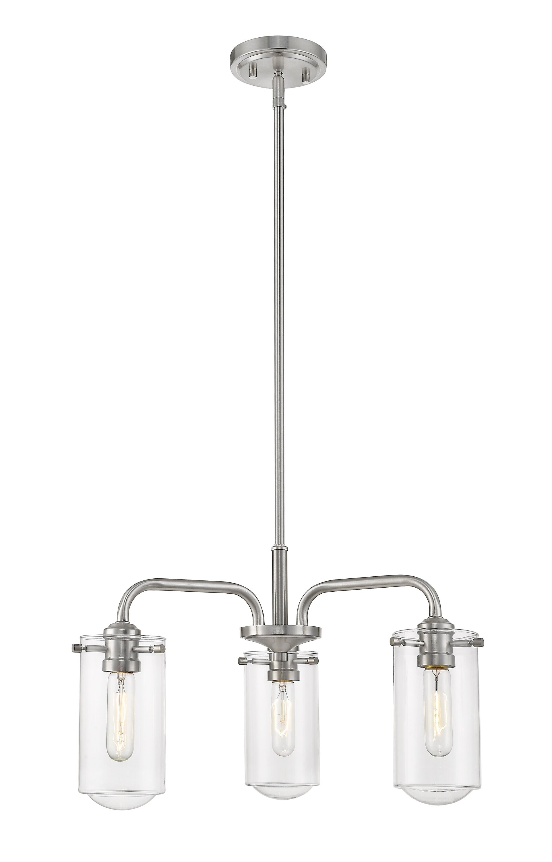 Z-Lite 471-3BN Delaney 3 -Light Brushed Nickel Transitional For Use in Dining Rooms, Foyers, Kitchens, Living Rooms Chandelier