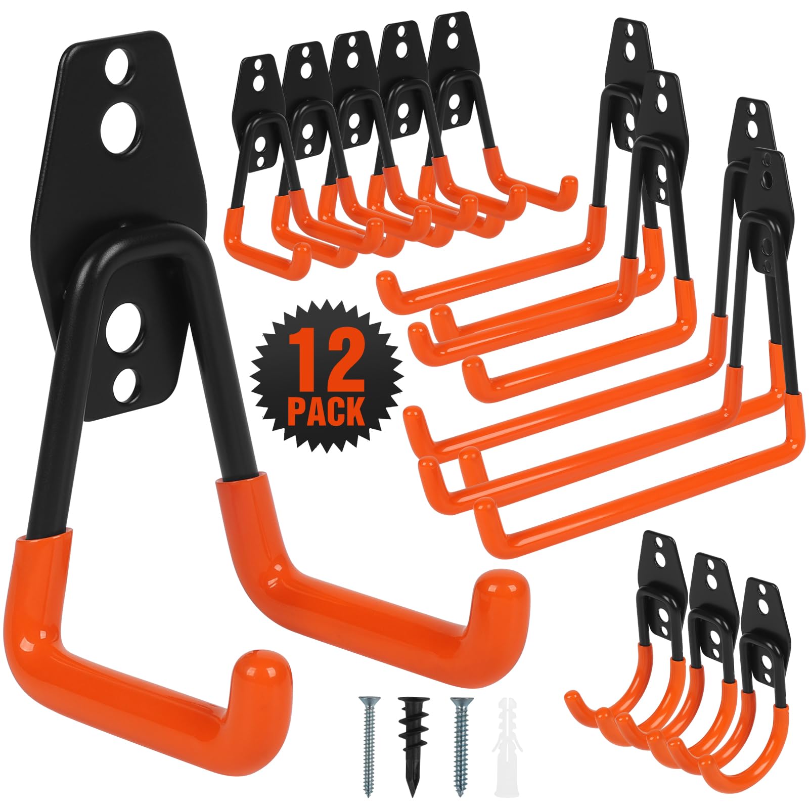 Yichuhaoxi  Garage Hooks Set Heavy Duty Metal Ladder Hooks for Wall Mount Storage Organizer Utility Tool Hanger for Garage Shed Garden Workshop