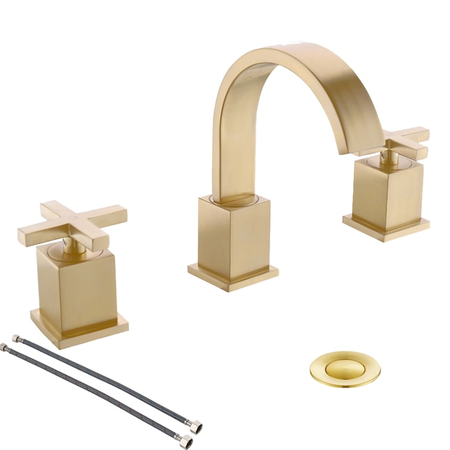 Phiestina Brushed Gold 2-handle 8-in widespread WaterSense High-arc ...