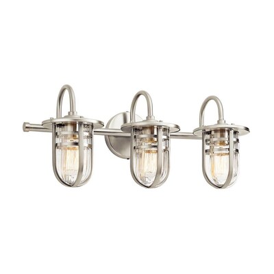 Kichler Caparros 3 Light Nickel Transitional Vanity In The Lights Department At Com Nickel Transitional Vanity Light, Nautical Bathroom Light Fixtures