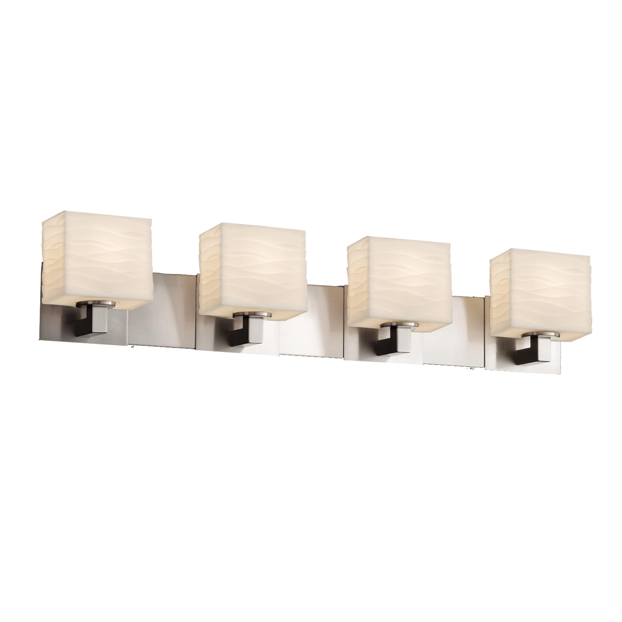 Justice Design Group PNA-8924-55-WA-NC-LD Porcelina 35.25-in 4-Light Brushed Nickel LED Transitional Vanity Light