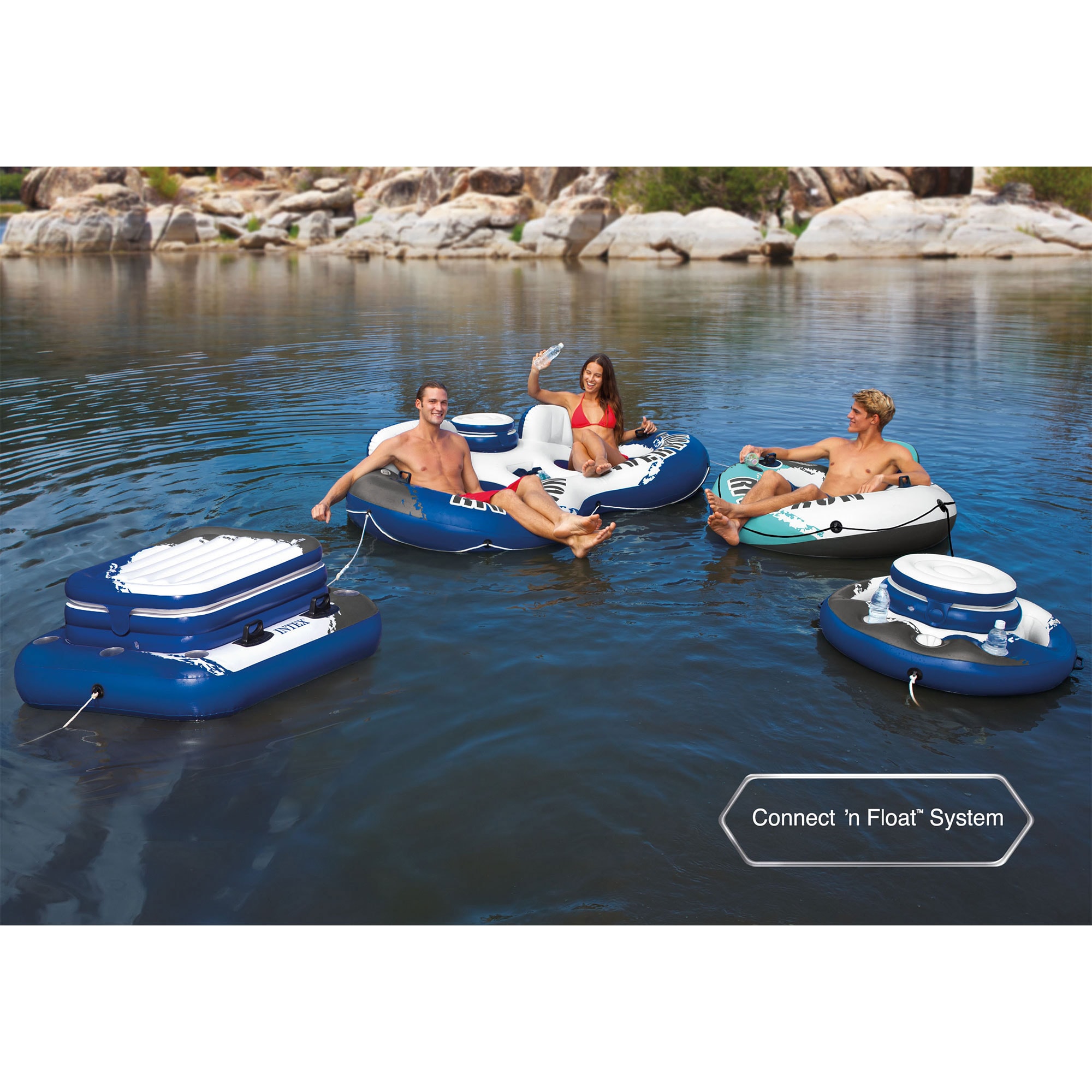 Intex 53-in x 53-in 1-Seat Blue Inflatable Raft 2-Pack in the Pool Toys &  Floats department at