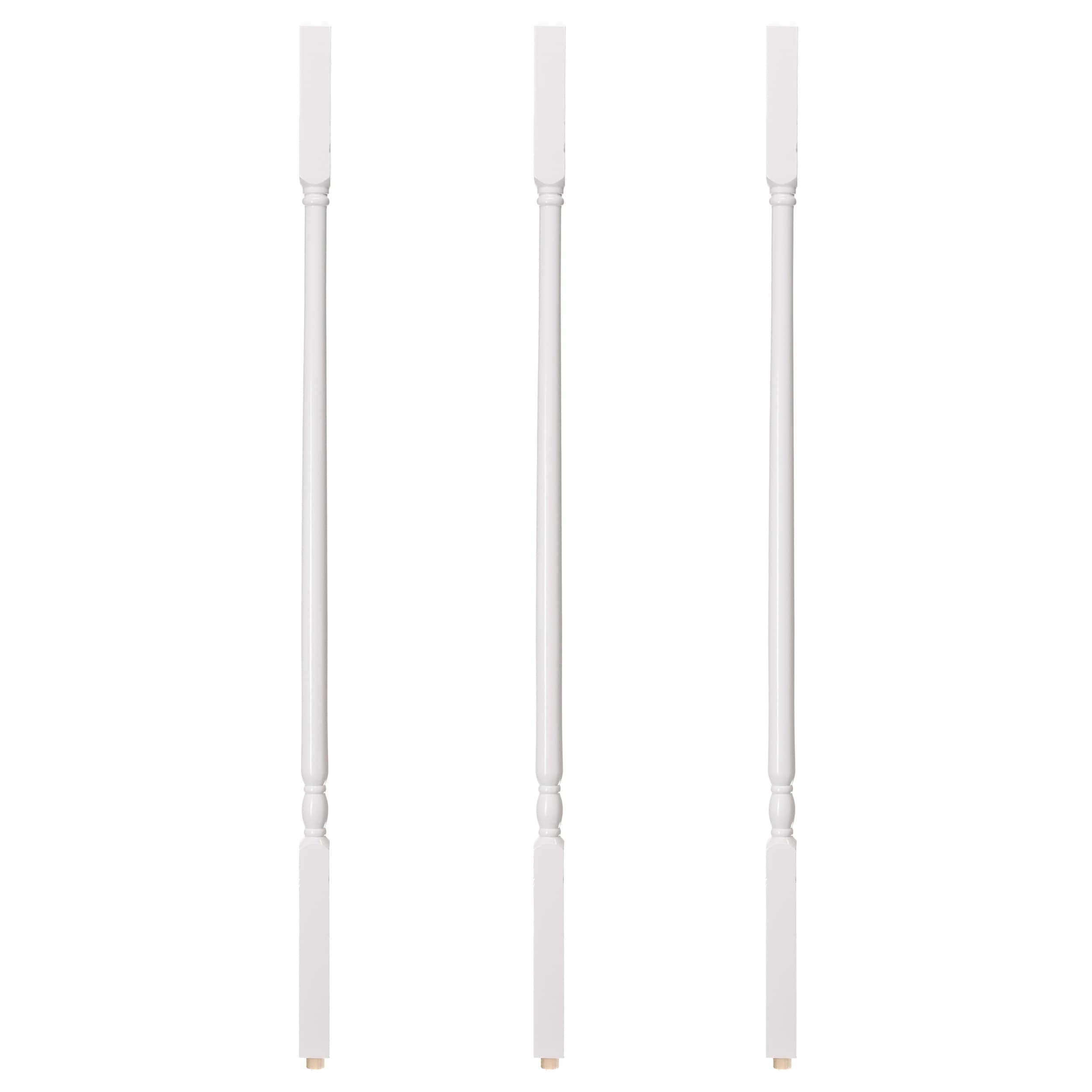 RELIABILT WG514136PRM 36-in x 1.25-in Decorative Primed Square Top Poplar Turned Stair Baluster (3-Pack)