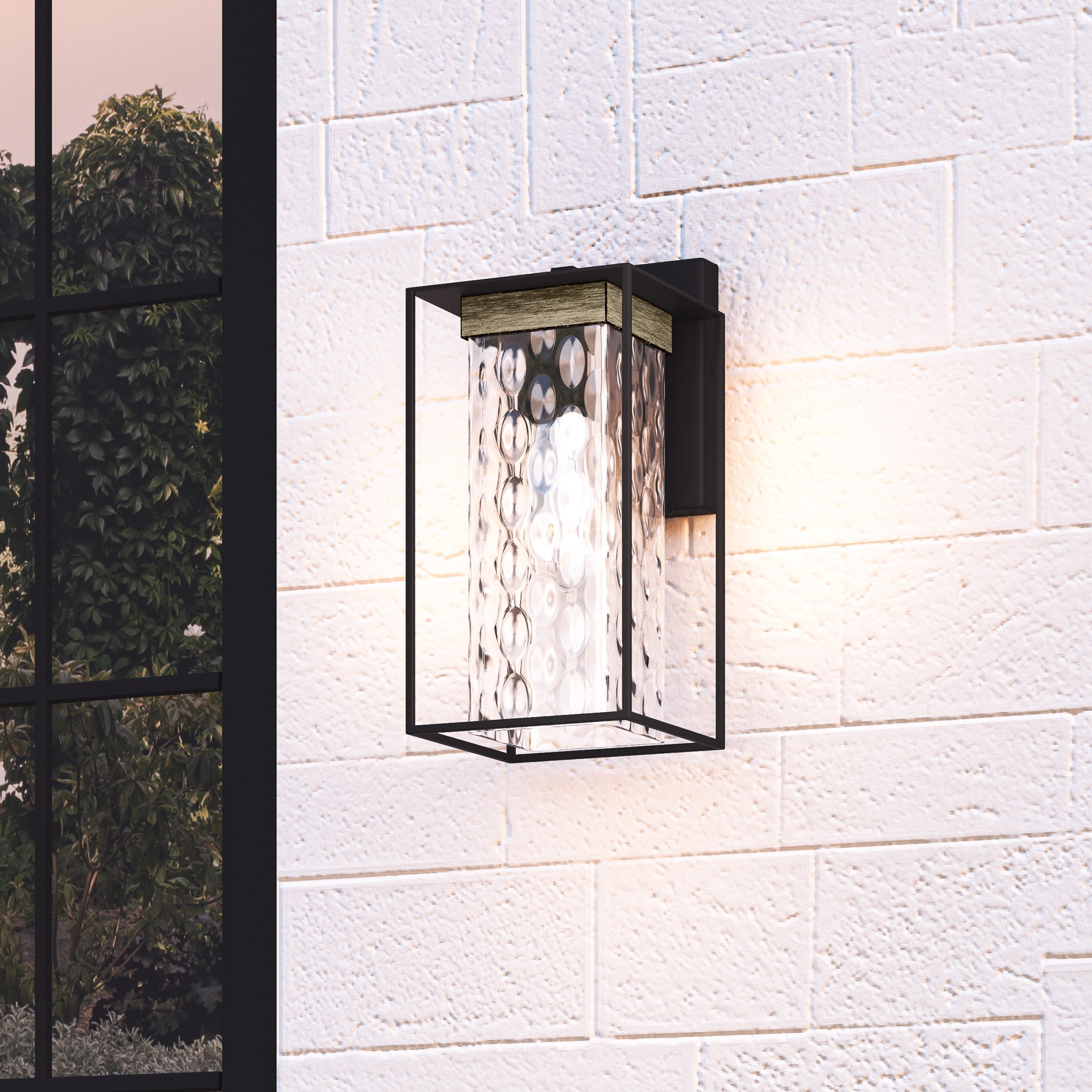 Longwood newest 1-Light Matte Black Outdoor Wall Lantern 11.75' H X 5.5'' W X 6.25'' D