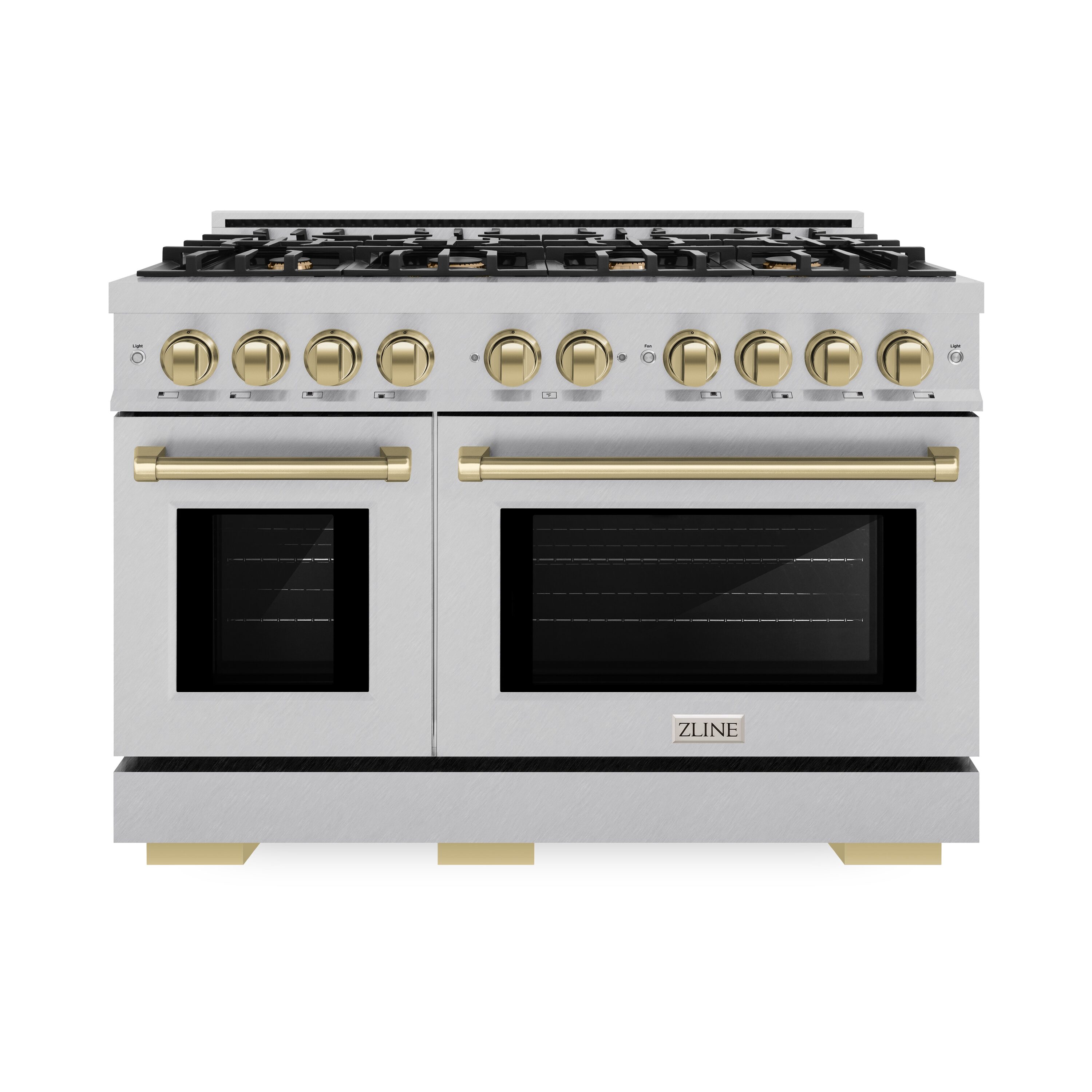 ZLINE KITCHEN & BATH HGRSZ-48-CB Select 48-in 8 burners 4.2-cu ft / 2.5-cu ft Convection Oven Freestanding Liquid Propane Double Oven Gas Range ( Stainless Steel, Champagne Bronze Accents )