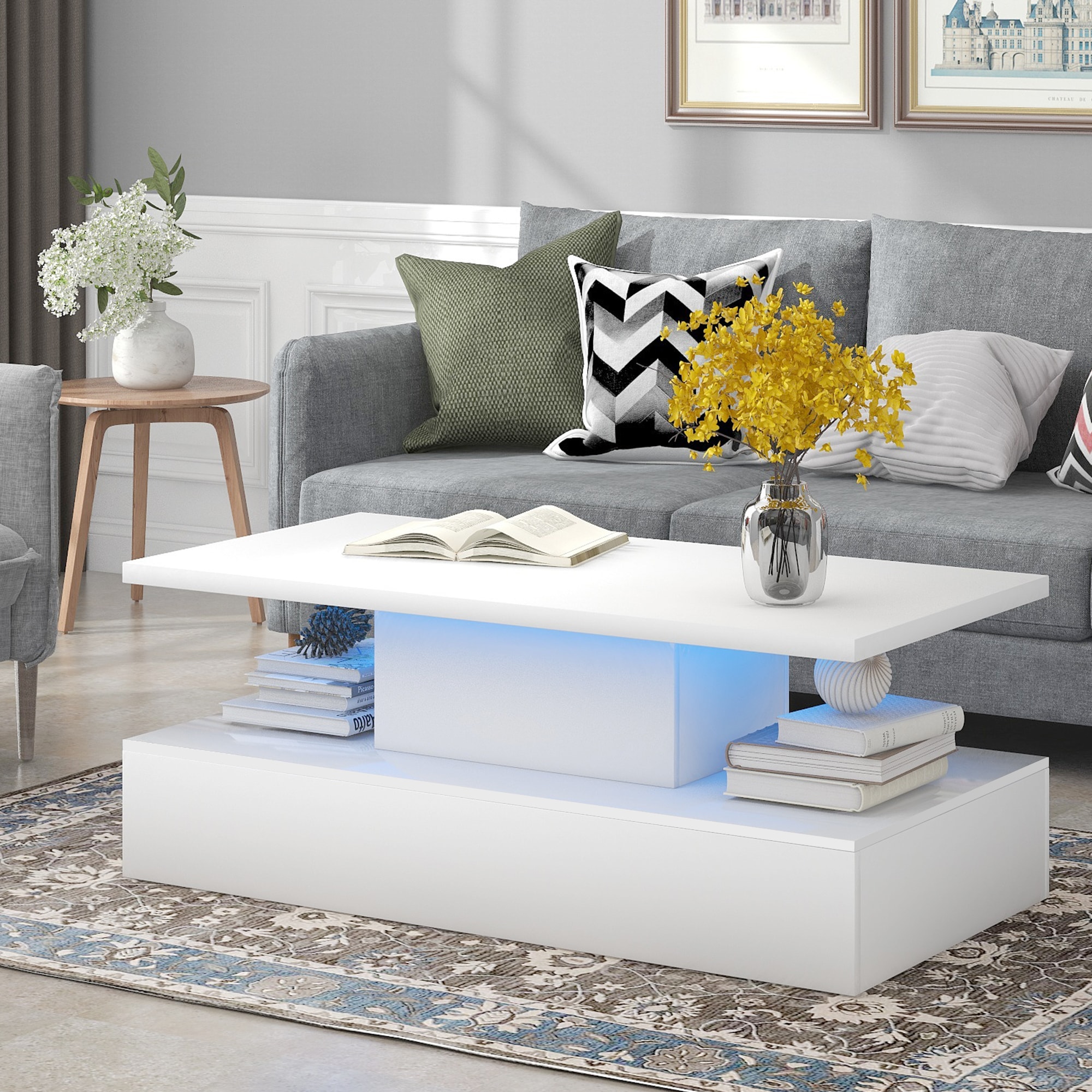 Qualler CTM192554D Veneer Particleboard Modern Coffee Table