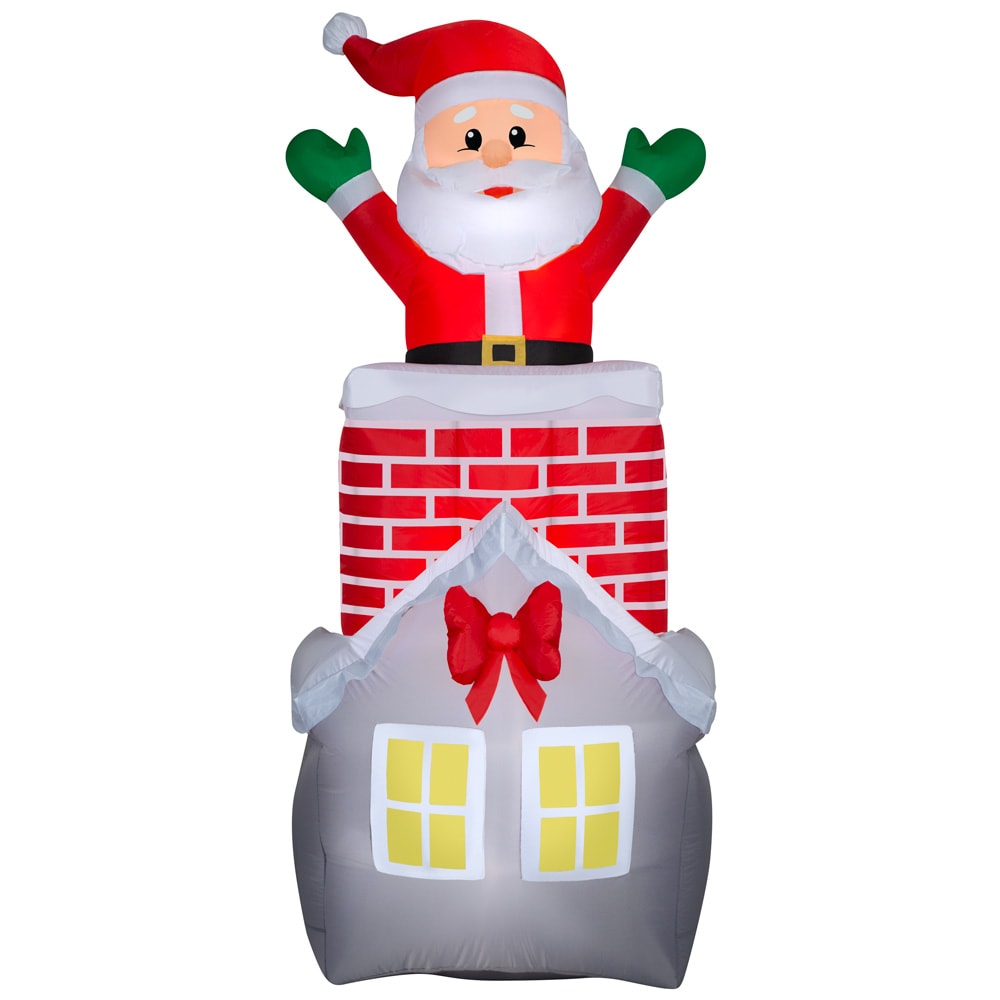 Holiday Living 7-ft Animatronic Lighted Santa Christmas Inflatable, Lowe's Christmas Decorations 