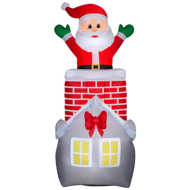 Holiday Living 7-ft Animatronic Lighted Santa Christmas Inflatable, Lowe's Christmas Decorations 