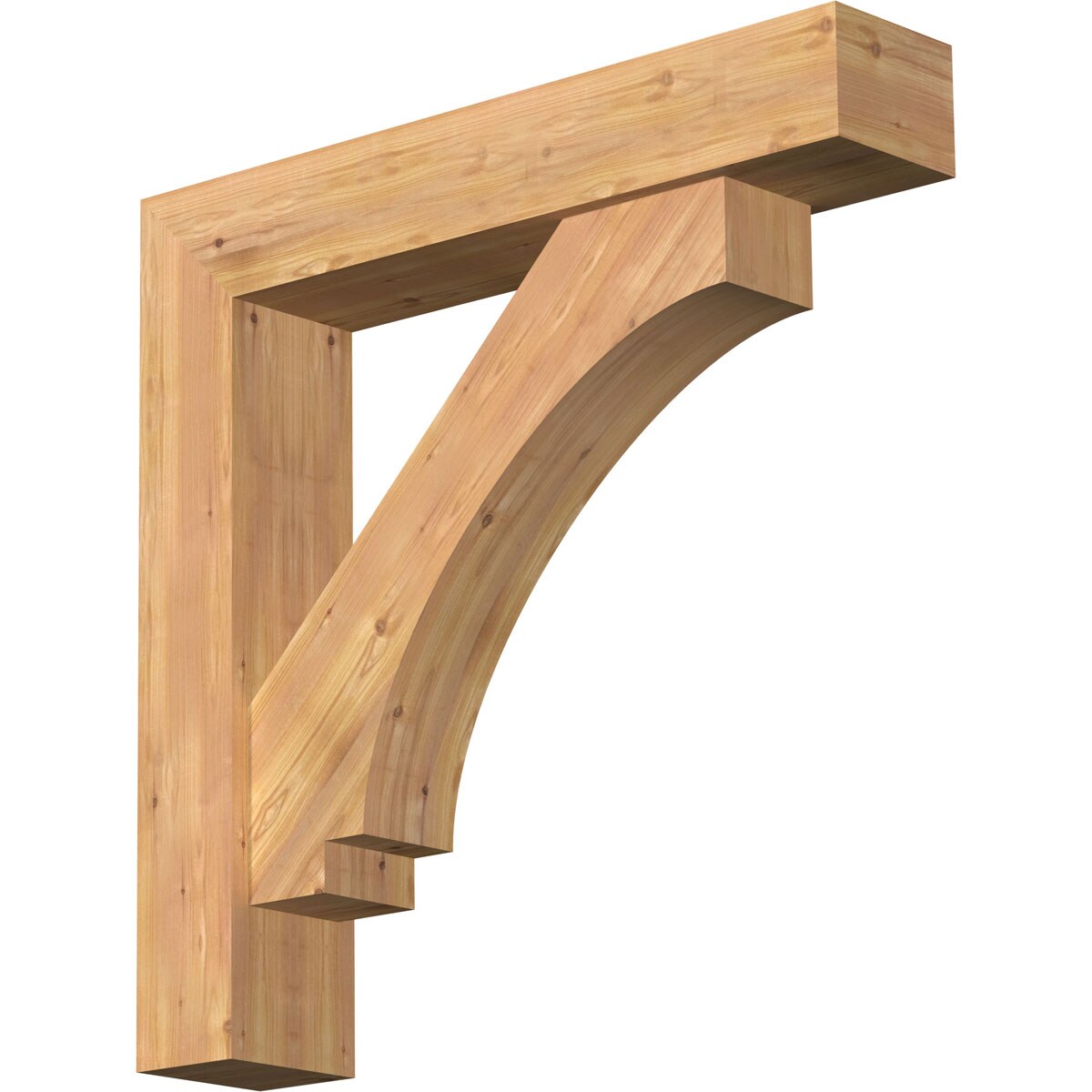Ekena Millwork 1462799 Imperial Block Smooth Bracket with Offset Brace 7-1/2-in x 38-in x 38-in Western red cedar Brown Wood Standard bracket