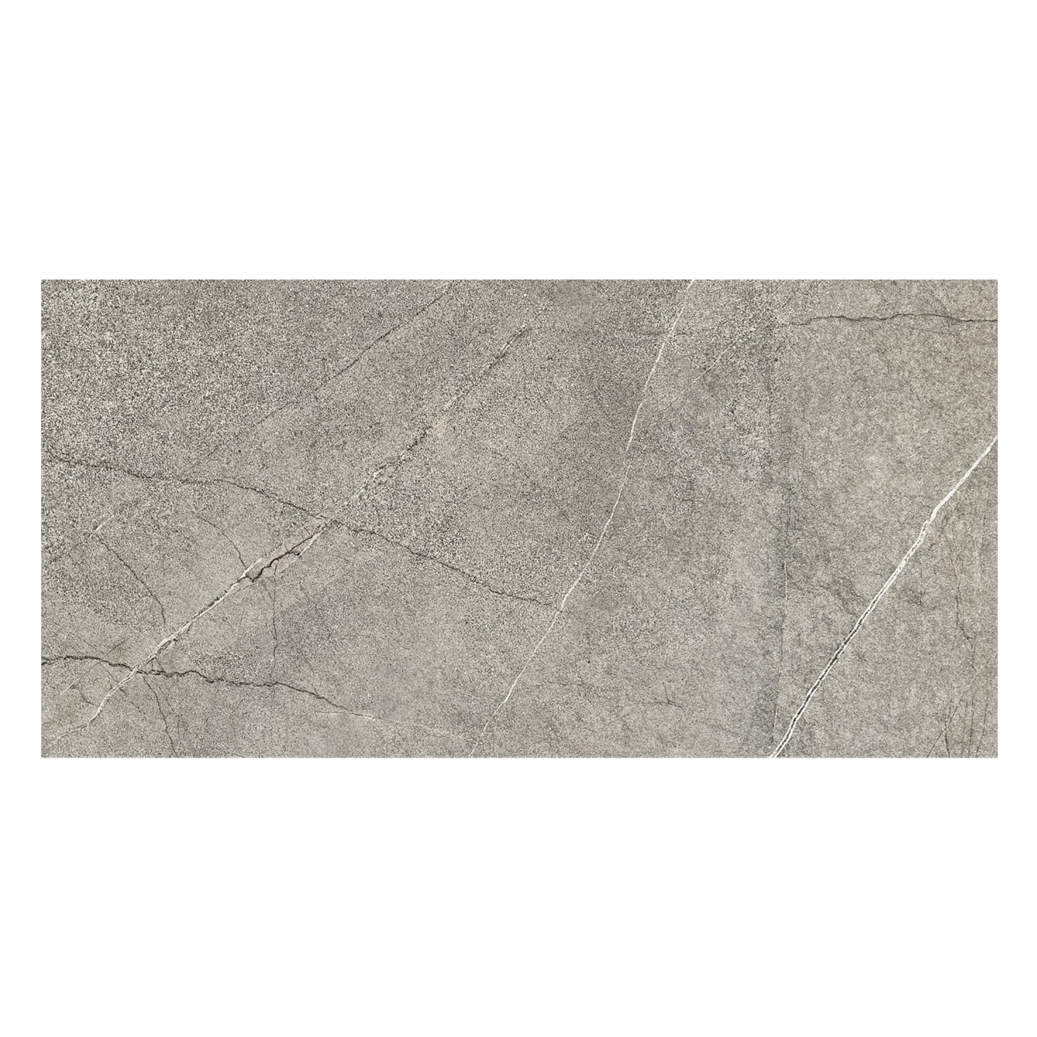Artmore Tile Sample - Tavian Marengo Gray 4-in x 8-in Satin Porcelain Marble look Floor and Wall Tile