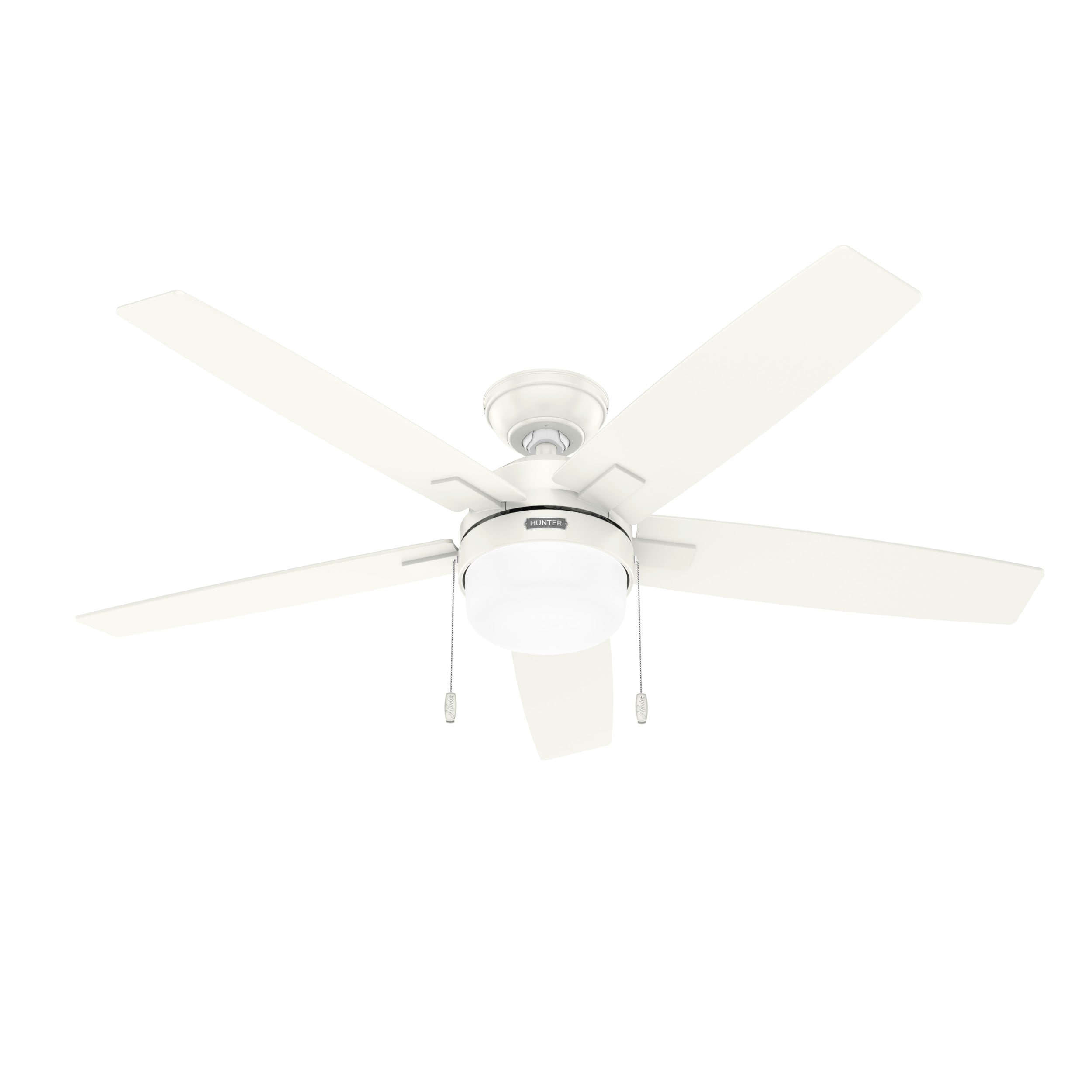 Hunter 52487 Anisten 52-in Fresh White with Satin Blades Ceiling Fan With Light ( 5 -Blade )
