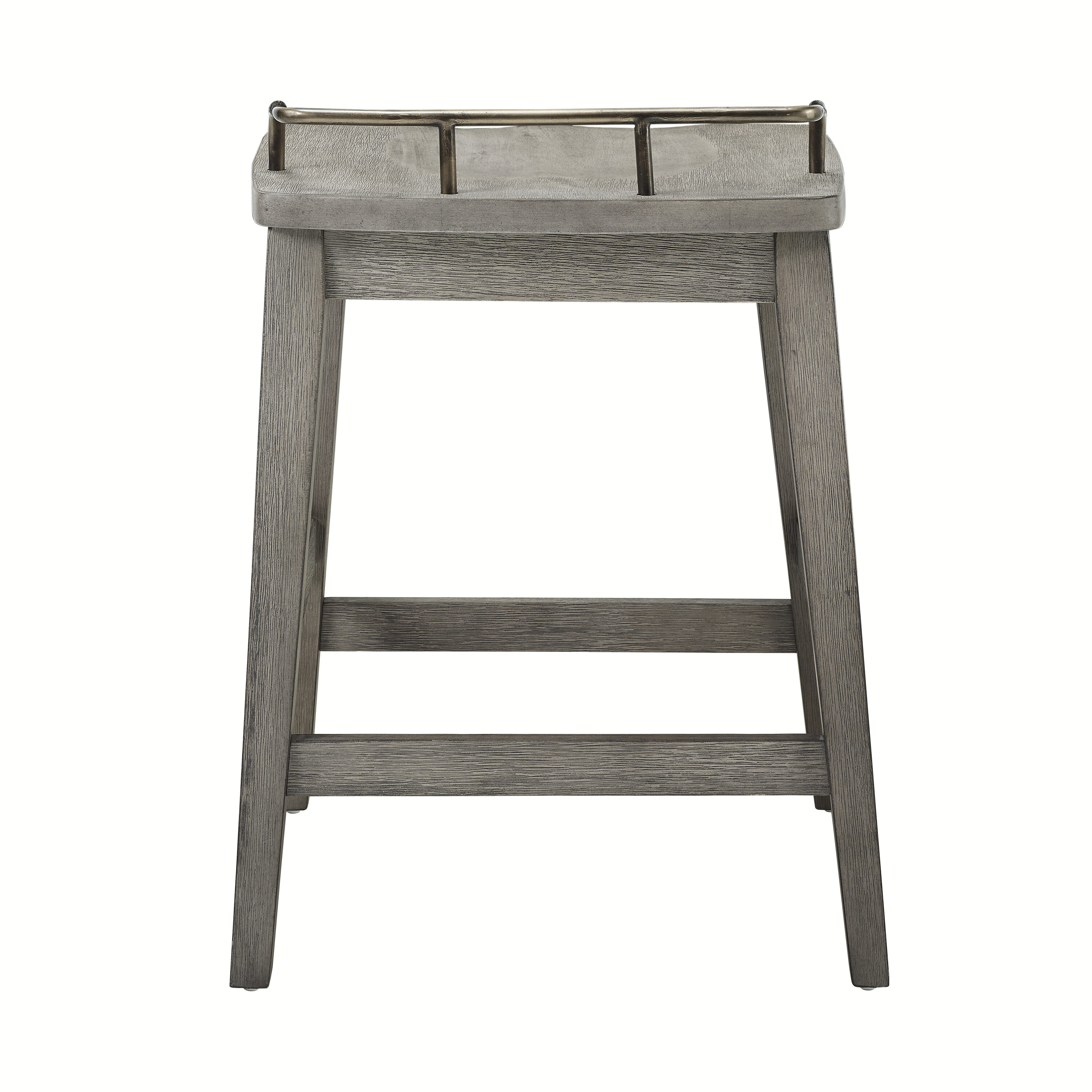 Rustic Gray Smokey Oak 27" Backless Saddle Counter Stool