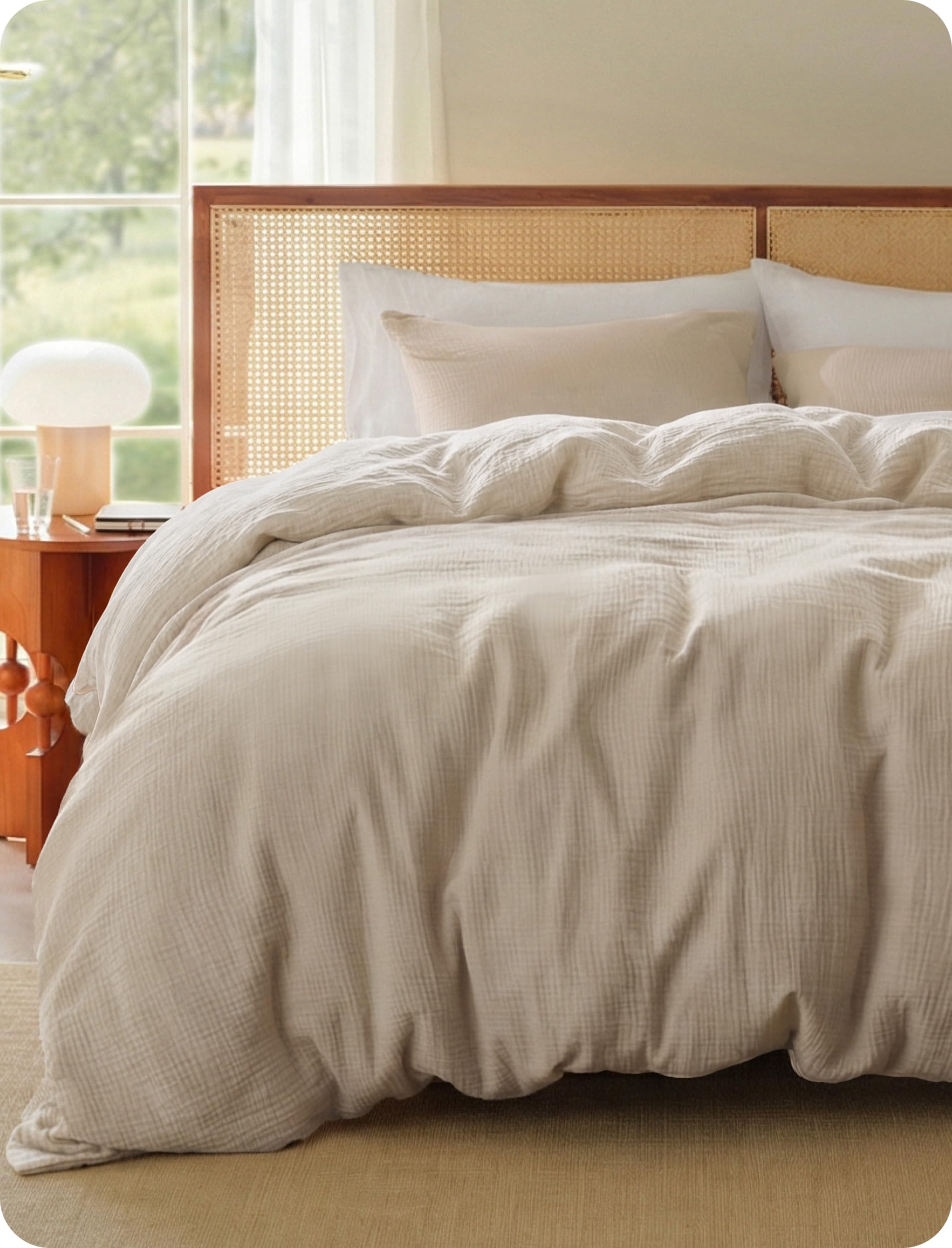 Bedsure 104x90 King 3-Piece Brown Cotton Duvet Cover Set