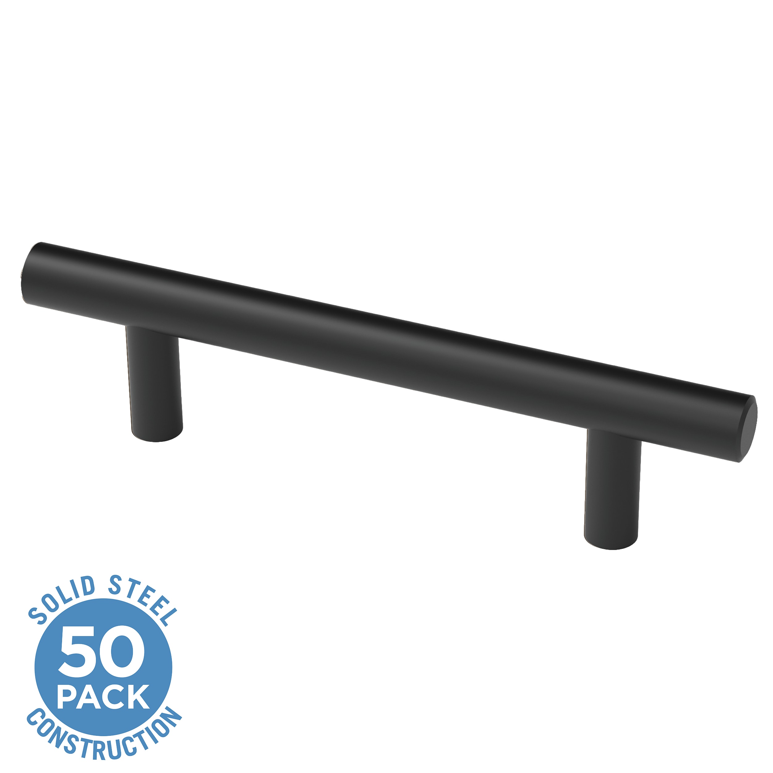 Brainerd Bar 3-3/4-in Center to Center Matte Black Cylindrical Bar Drawer Pulls (50-Pack) in the Drawer Pulls department at Lowes