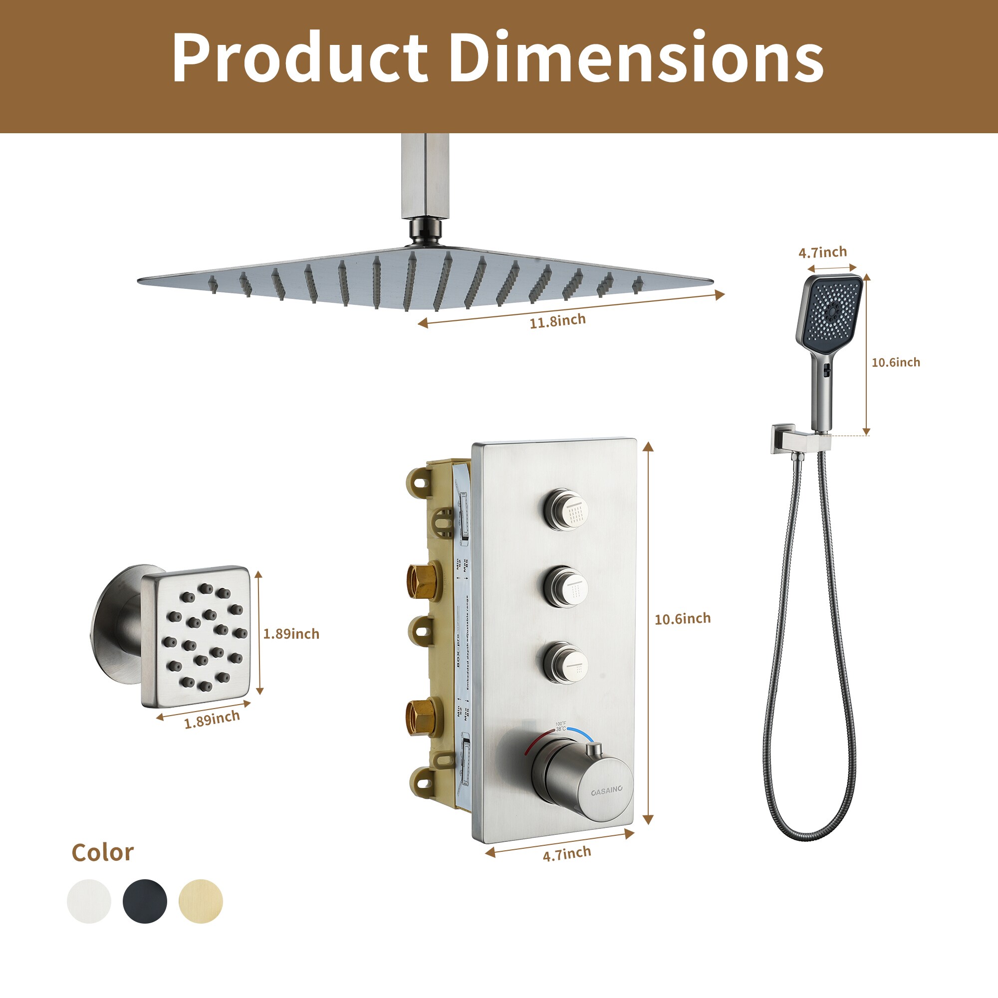 Tatayosi T352713 Showerhead-Bar-Panels - View #5