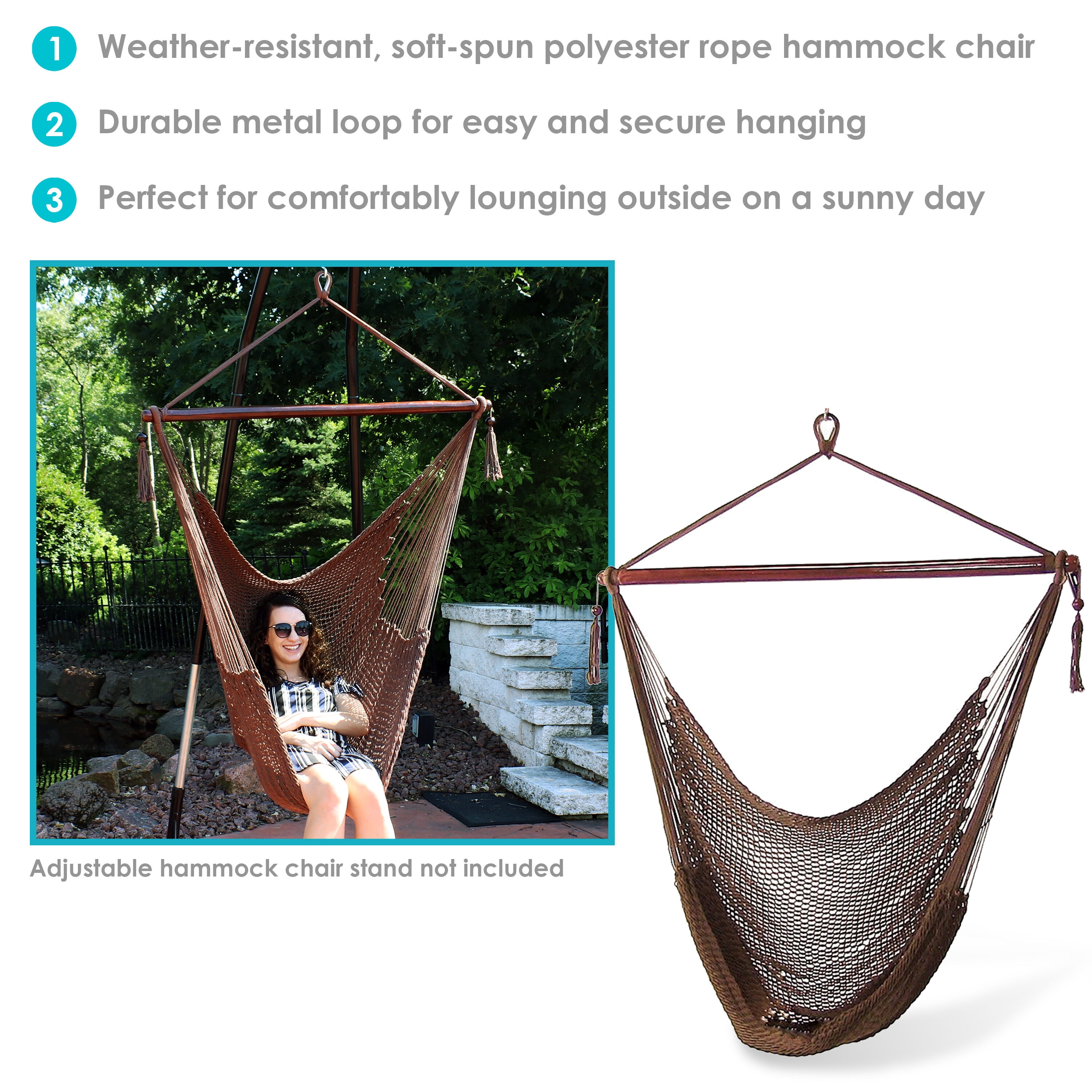 Sunnydaze Decor LY-CJHC-MOCHA hammocks - View #5