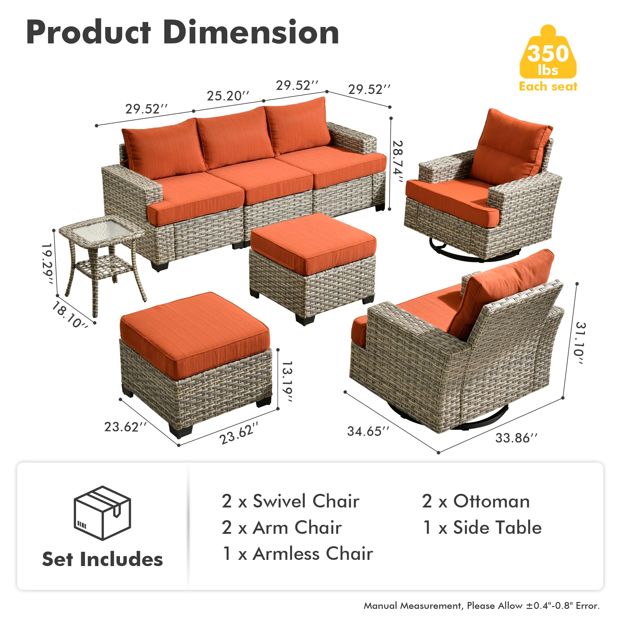 XIZZI XITBS8064-RC3 Patio-Conversation-Sets - View #8