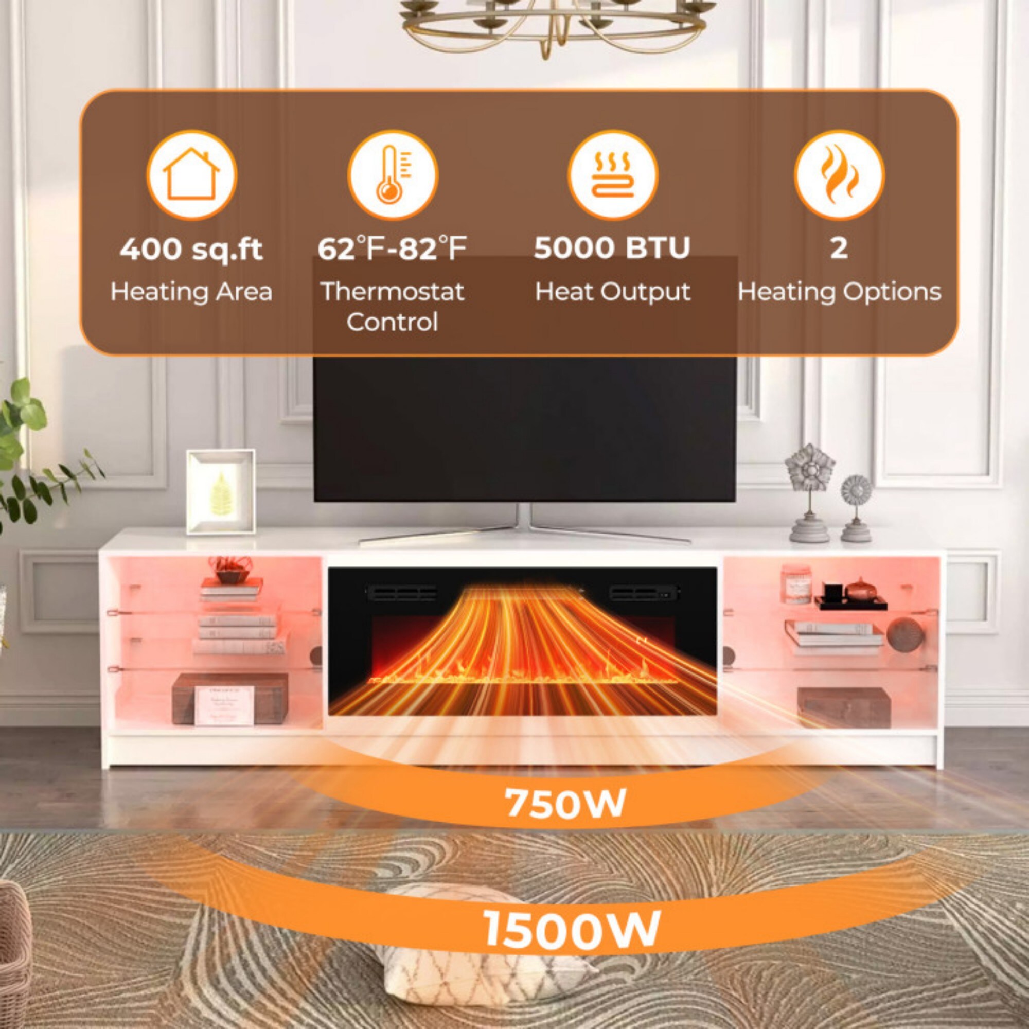 LUCKY ONE LO-FP10803US Electric-Fireplaces - View #4