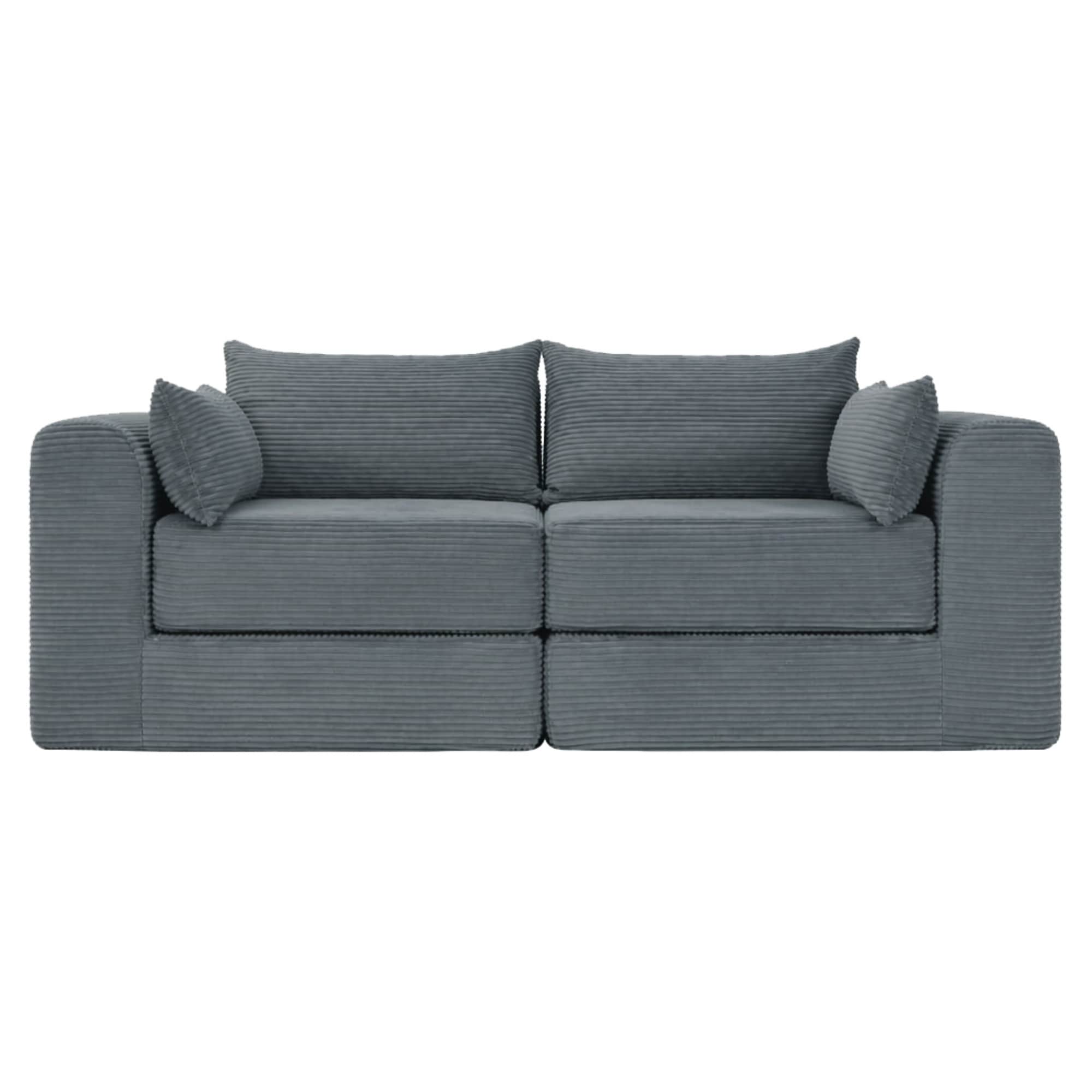 Bybafun - 70.8-in W Casual Gray 2-seater Sectional