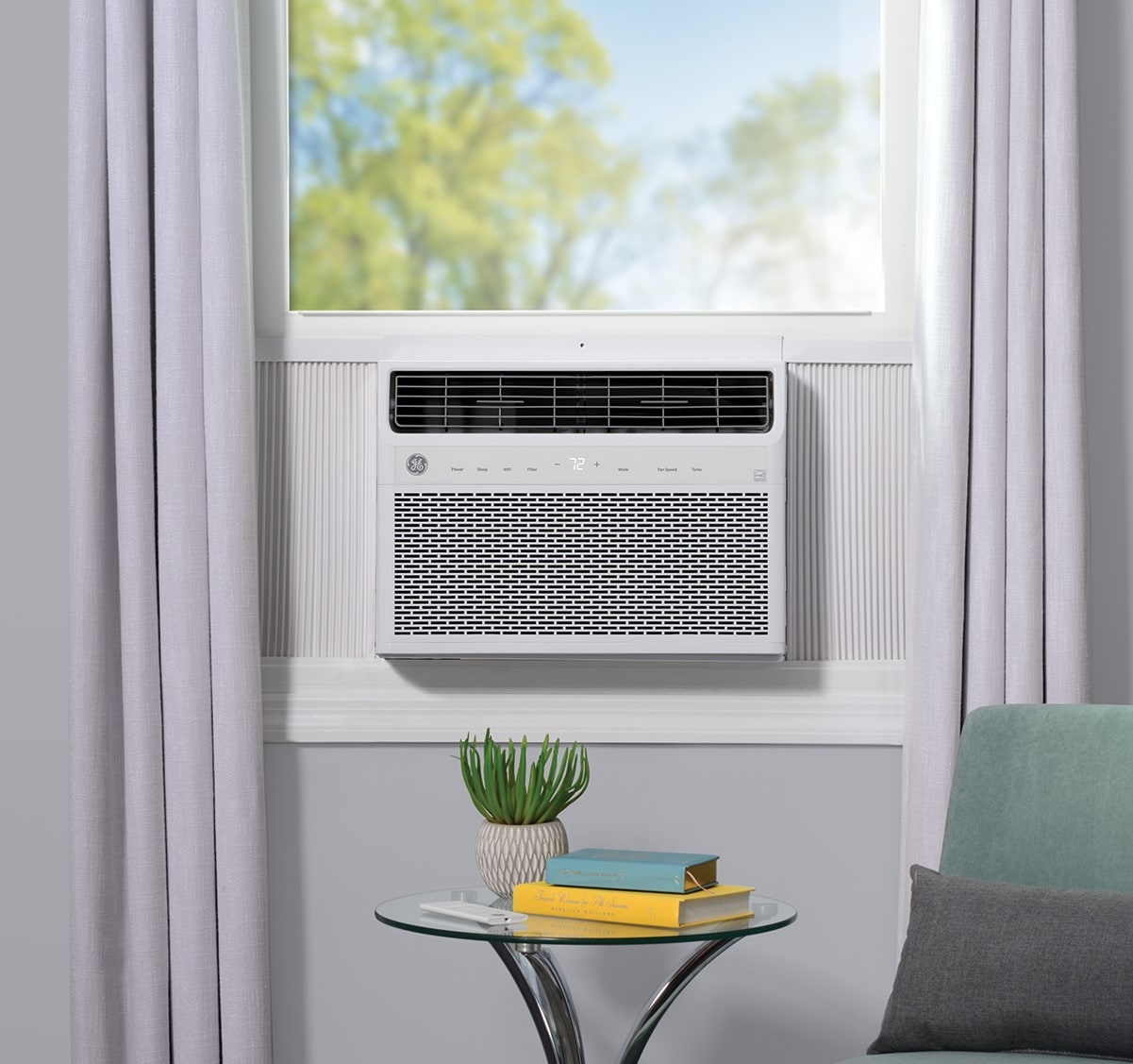 GE 550-sq ft Window Air Conditioner with Remote (115-Volt, 12000-BTU ...