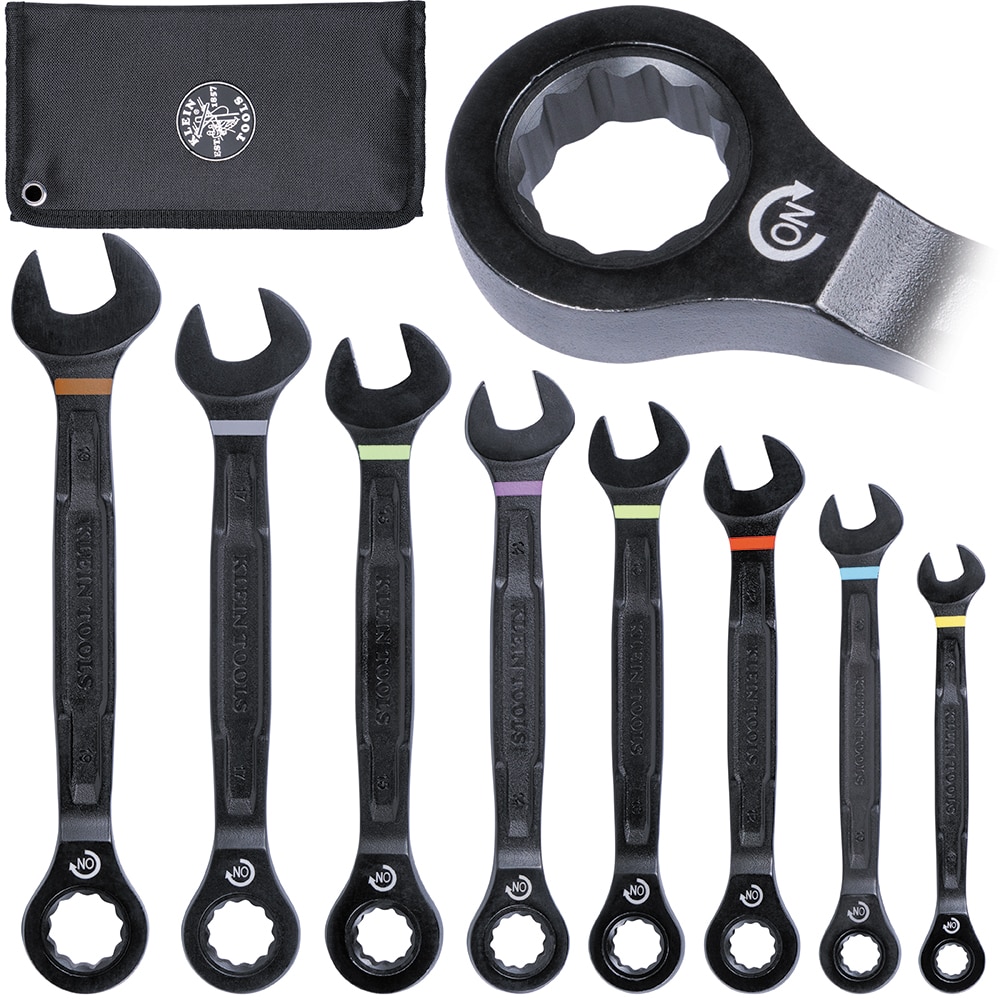 Klein Tools 8-Piece Set Metric Ratchet Wrench