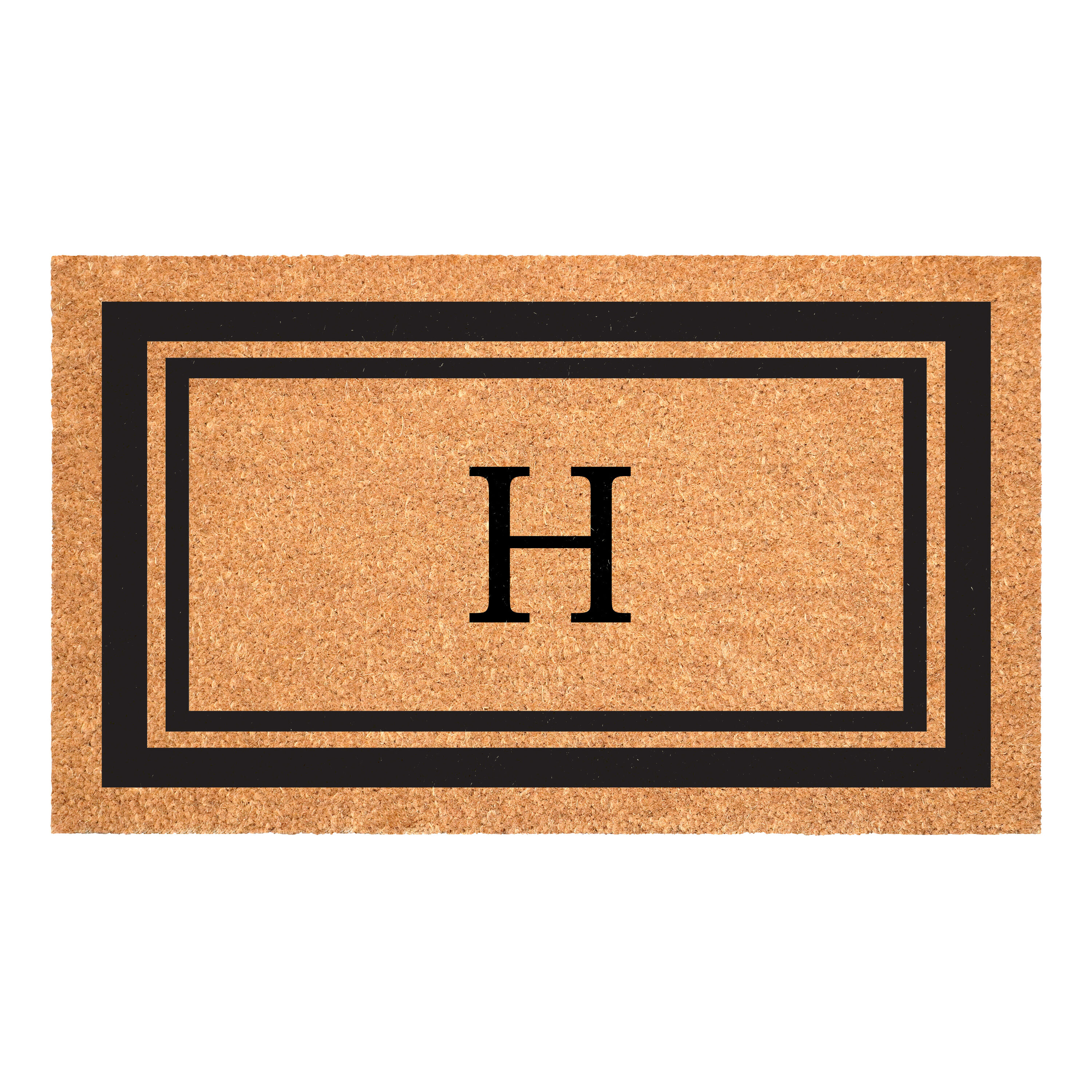 Callowaymills 152962448H 24-in x 48-in Black, Natural Coir/Vinyl Non-Slip Grip Indoor or outdoor Door Mat