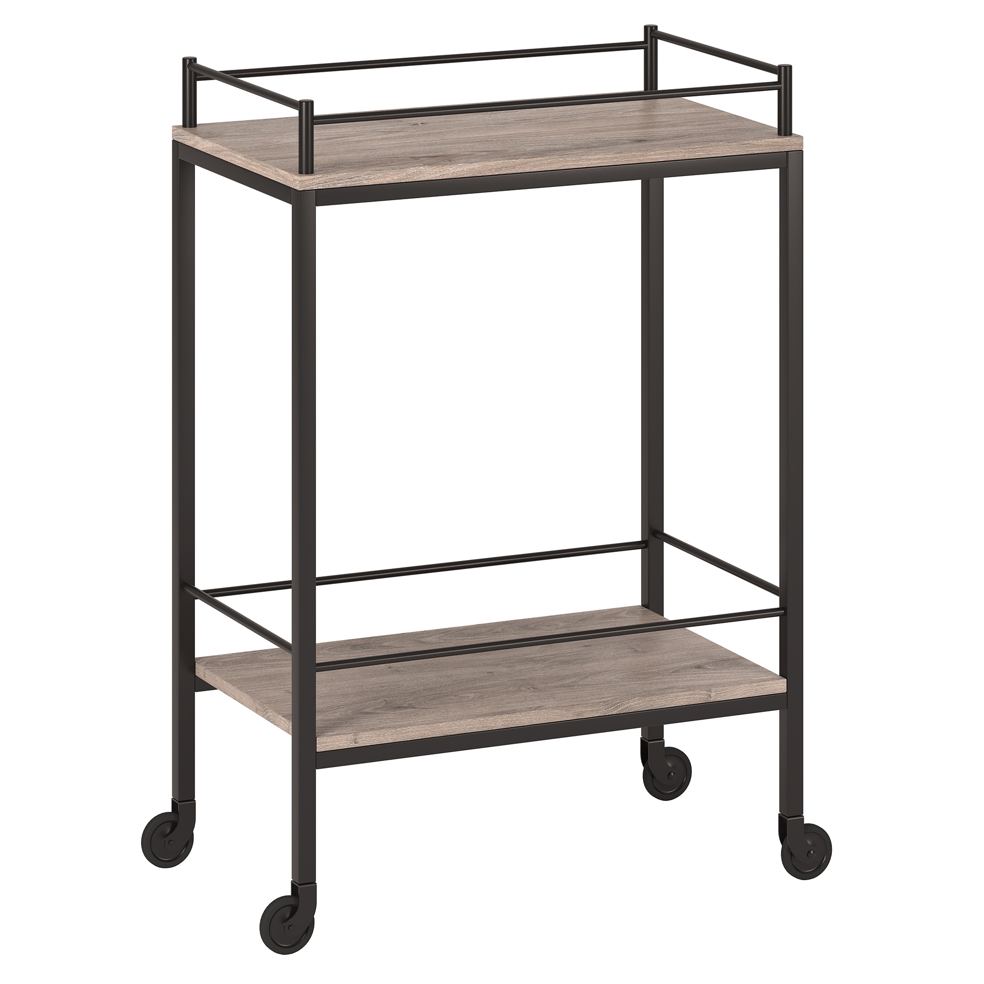 Hailey Home BC1334 Barnes 23-in x 35-in Gray Rectangle Bar cart