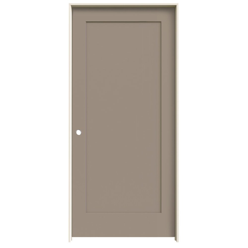 JELD-WEN Madison 36-in x 80-in Pottery 1-panel Square Hollow Core Prefinished Molded Composite Right Hand Single Prehung Interior Door in Brown -  LOWOLJW191200188