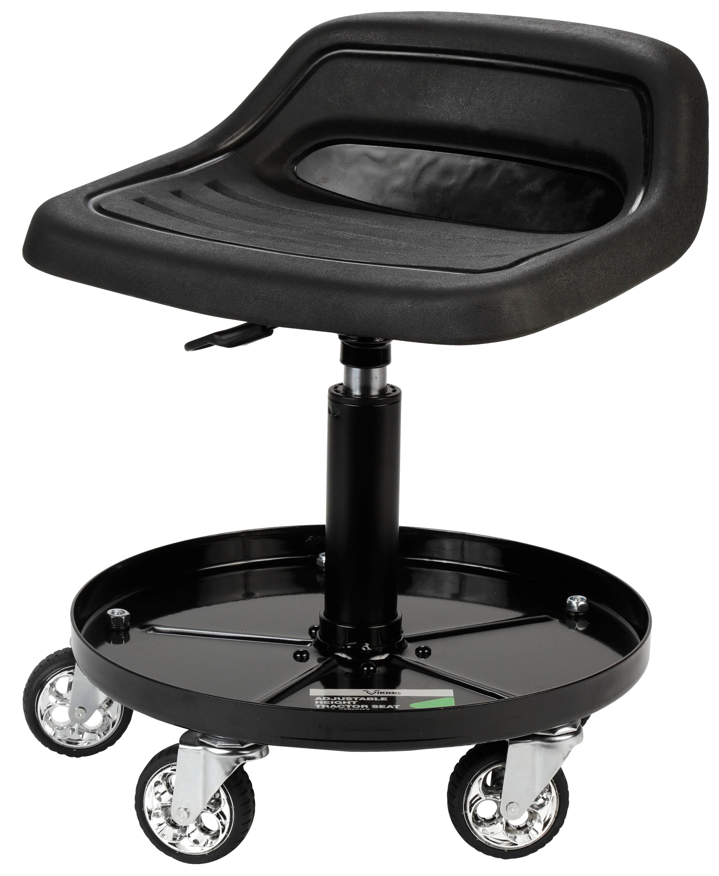 Viking Black Ergonomic Work Seat with Cushioned Rubber Seat and ...