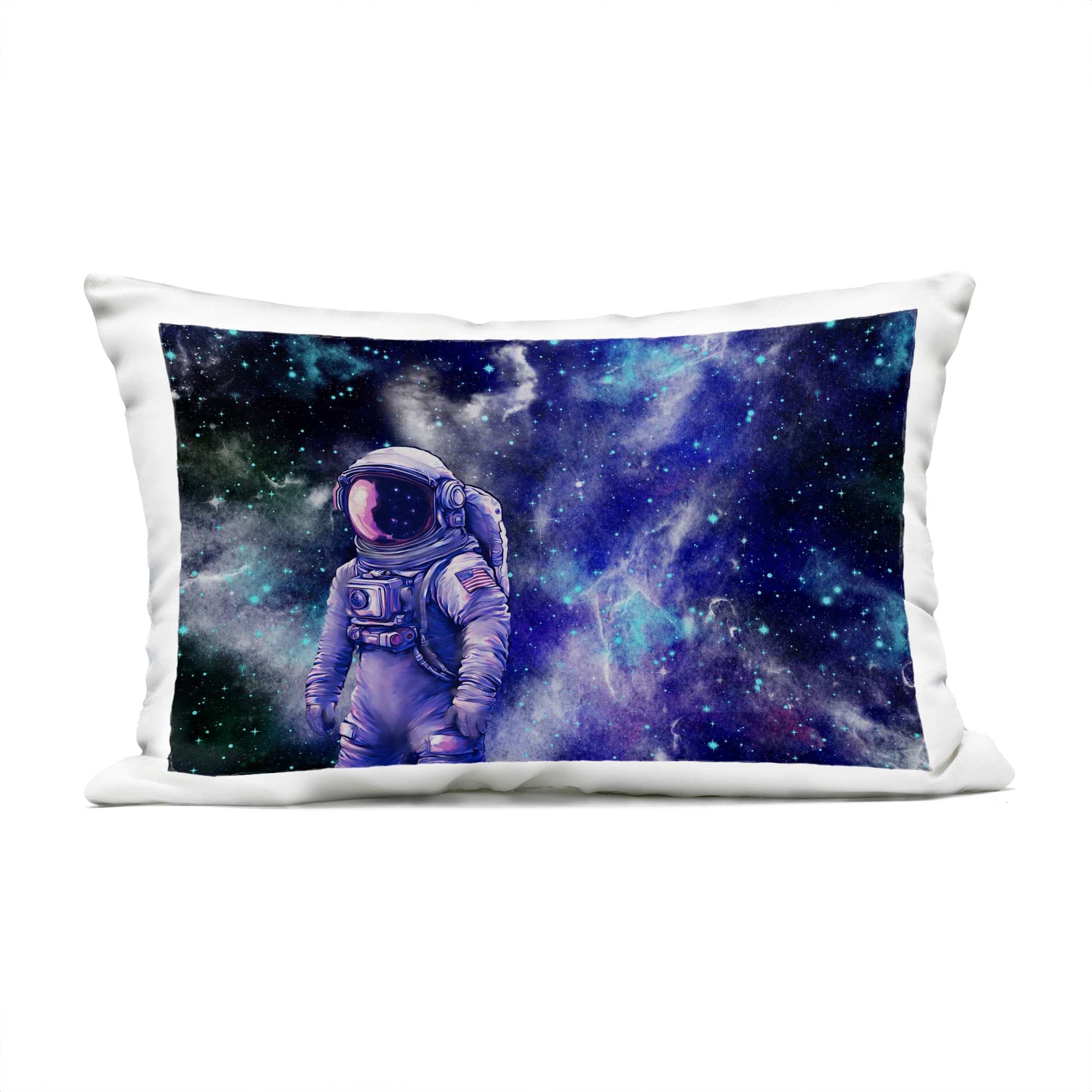 Stupell Industries PLO-739-ORC-14X20 Astronaut Lost in Space Outdoor Printed Pillow design by Jesse Keith
