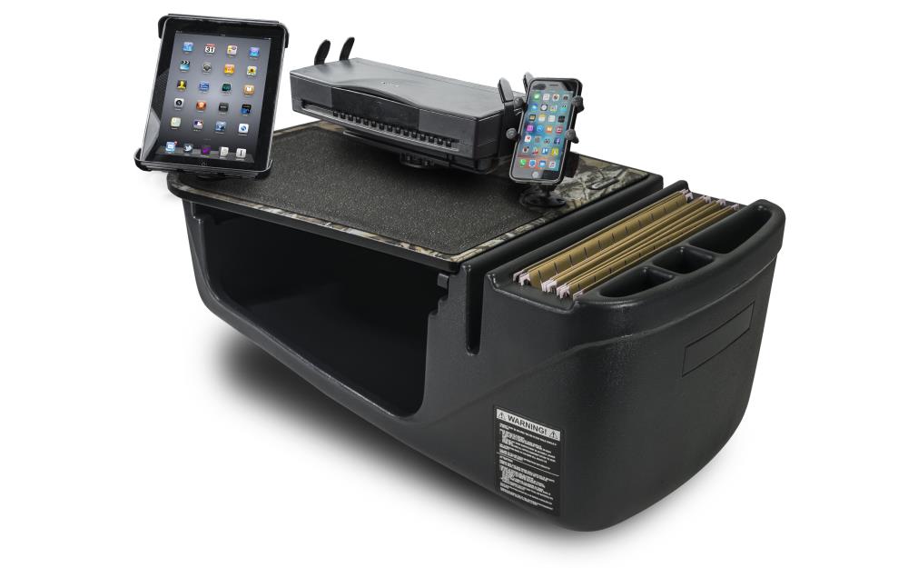 Roadmaster Car Desk with Phone Mount, Tablet Mount and Printer Stand Gray